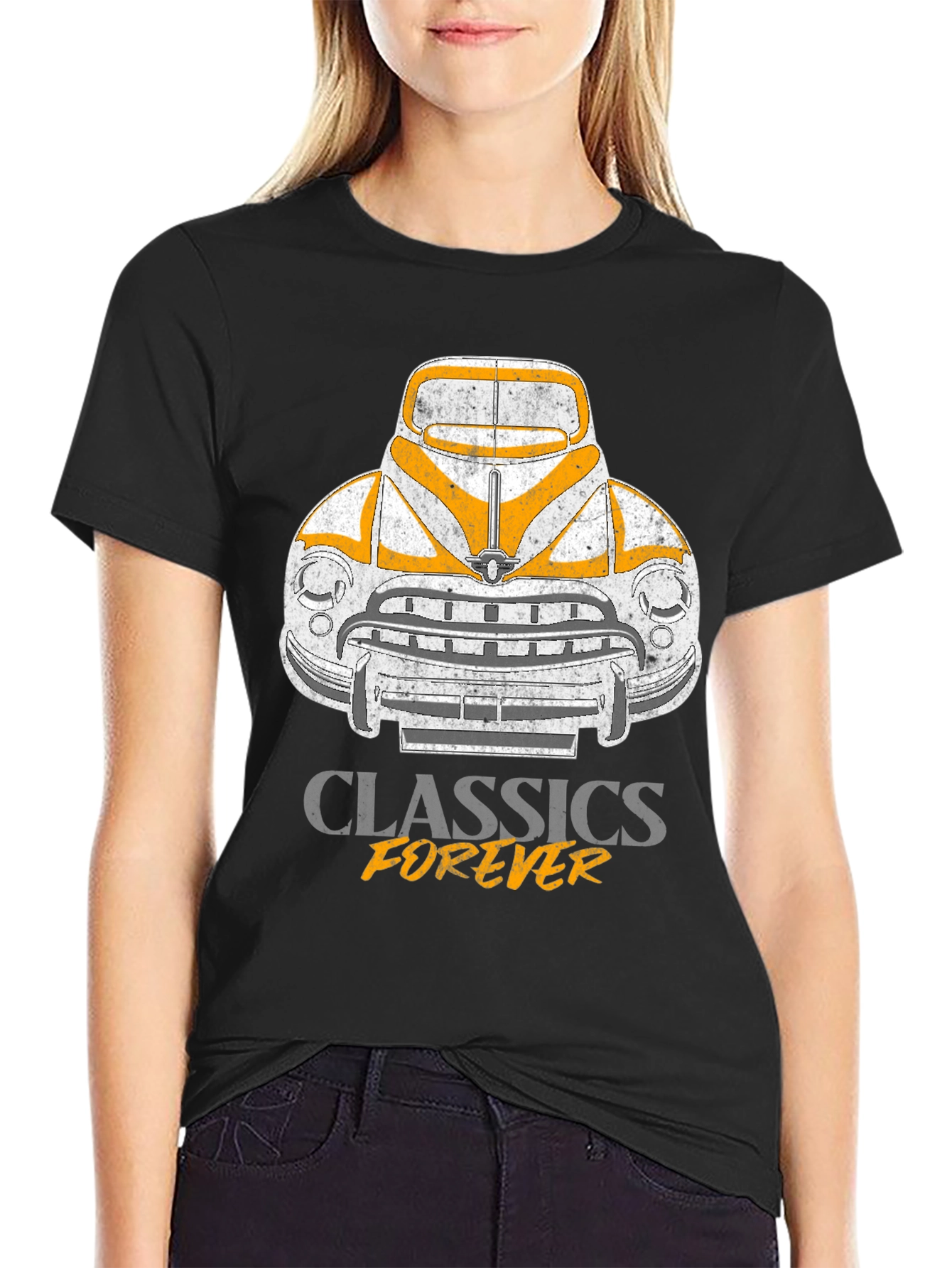 Black Classic Car Graphic T-Shirt - Forever in Style view 2