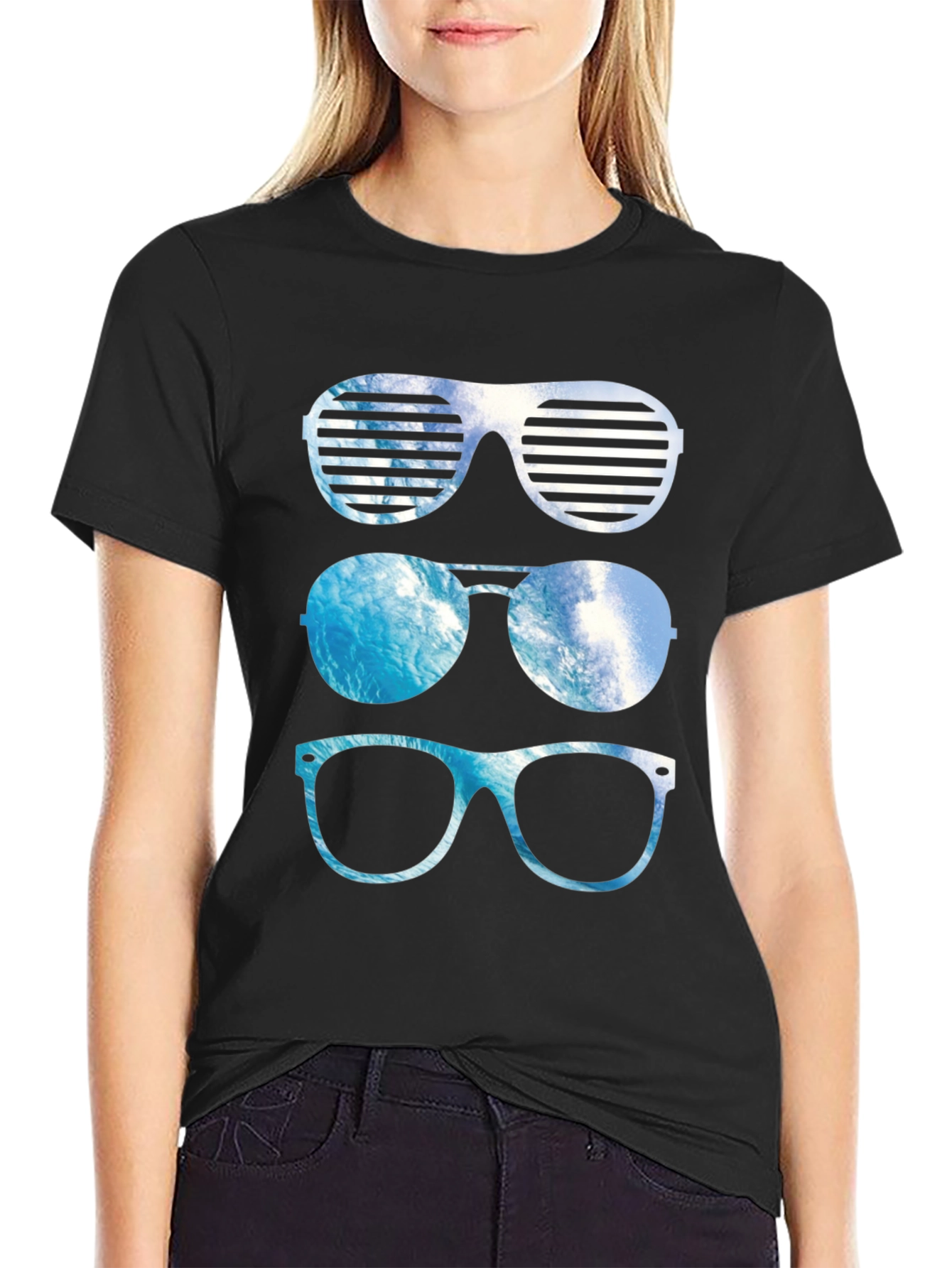 Black Cool Shades Graphic Tee view 2
