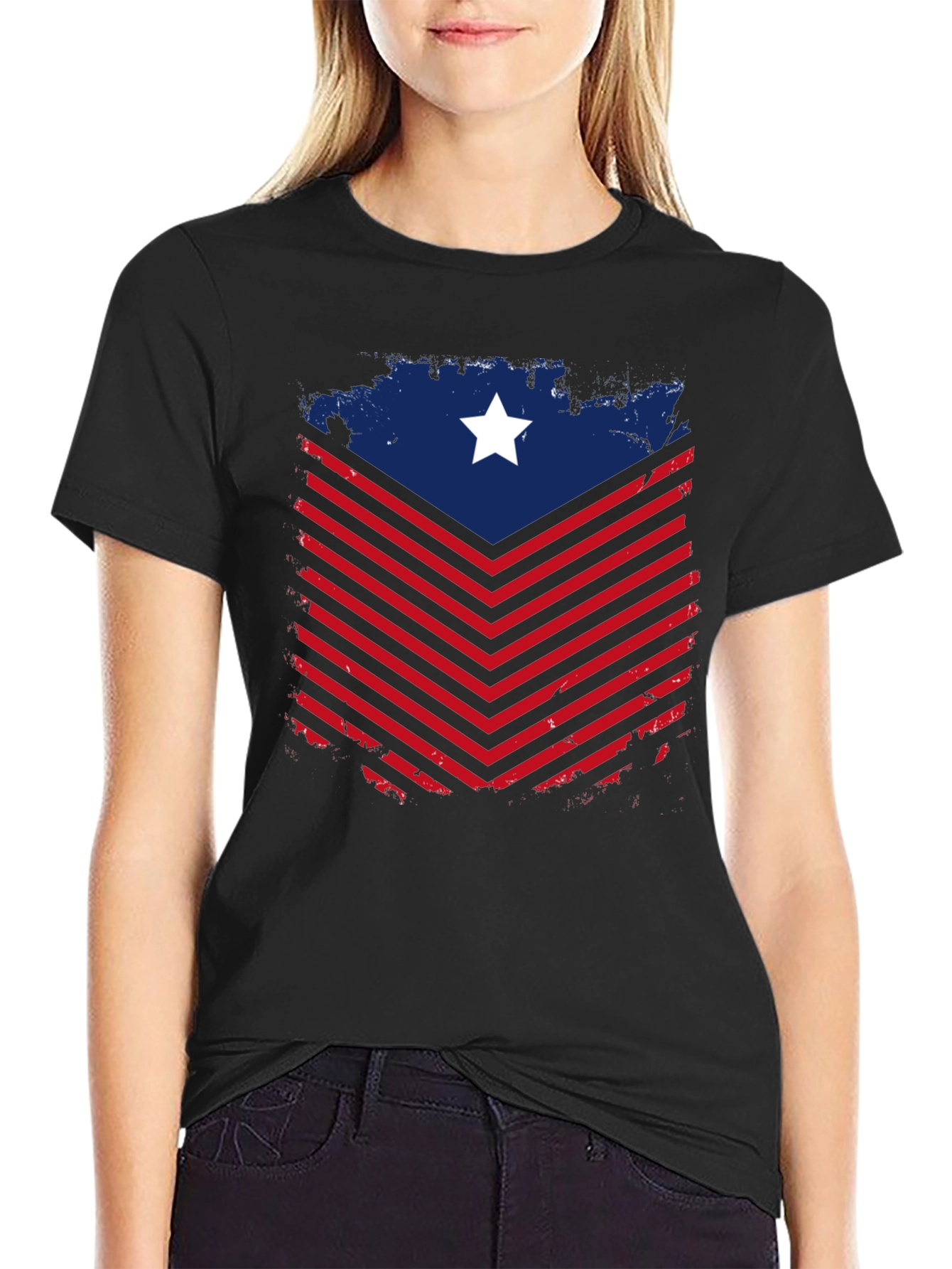 Black American Patriot Graphic Tee view 2