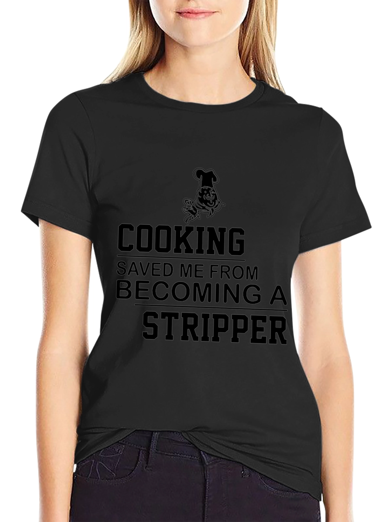 Black Cooking Saved Me T-Shirt, Funny Chef Gift view 2