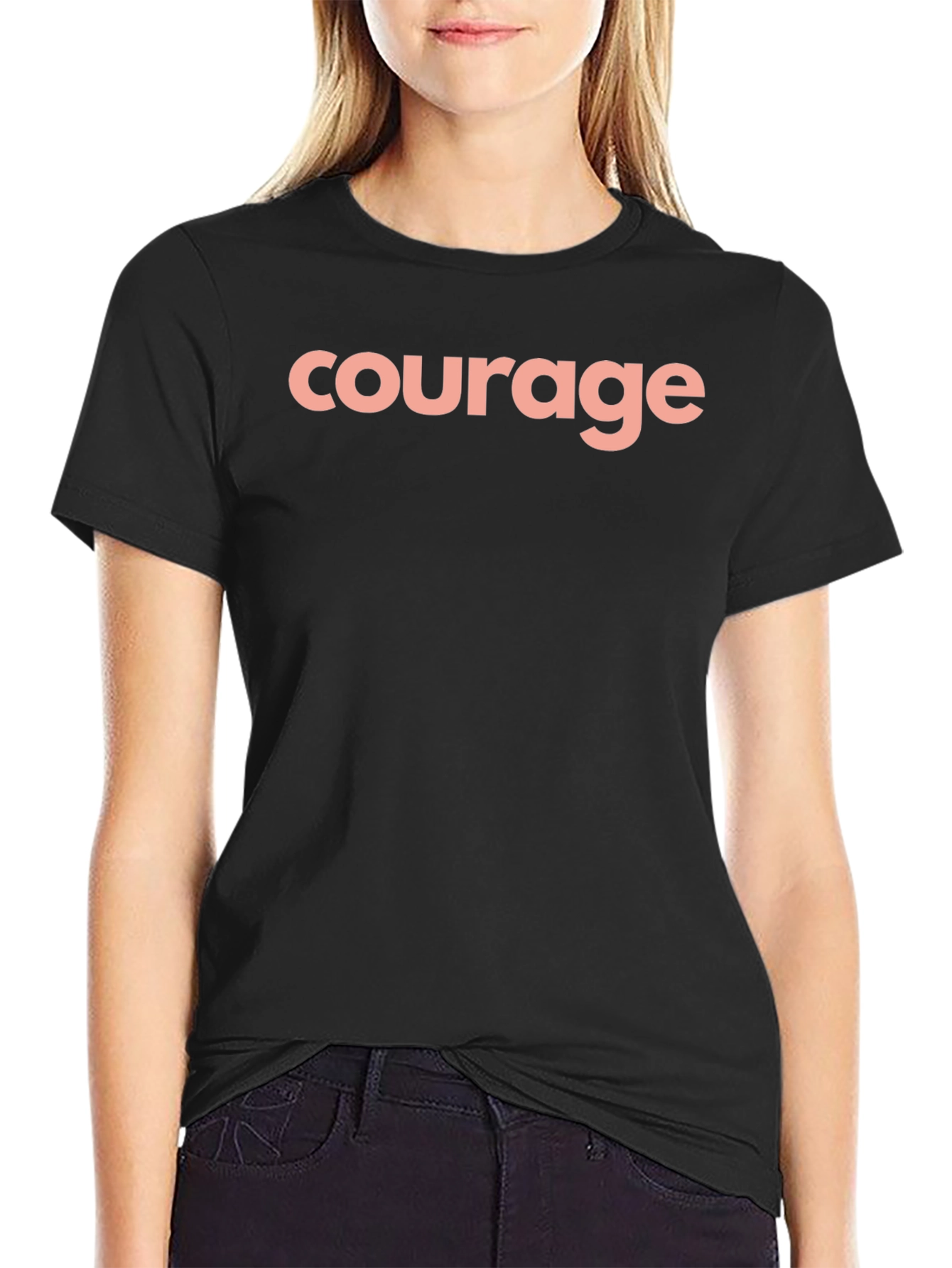 Black Courage Crew Neck T-Shirt - Black view 2