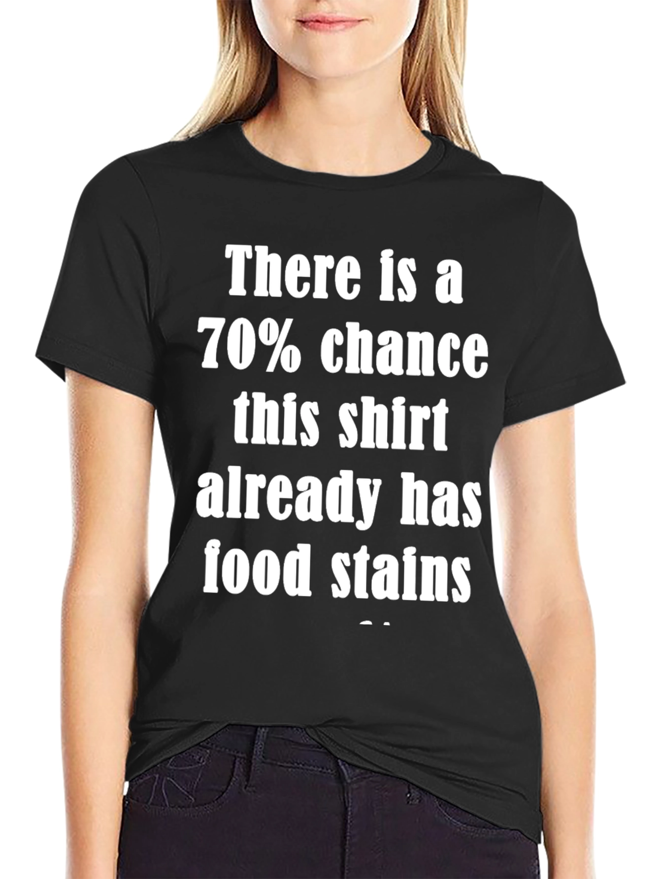 Black Humorous "Food Stains" Graphic Tee - Unisex view 2