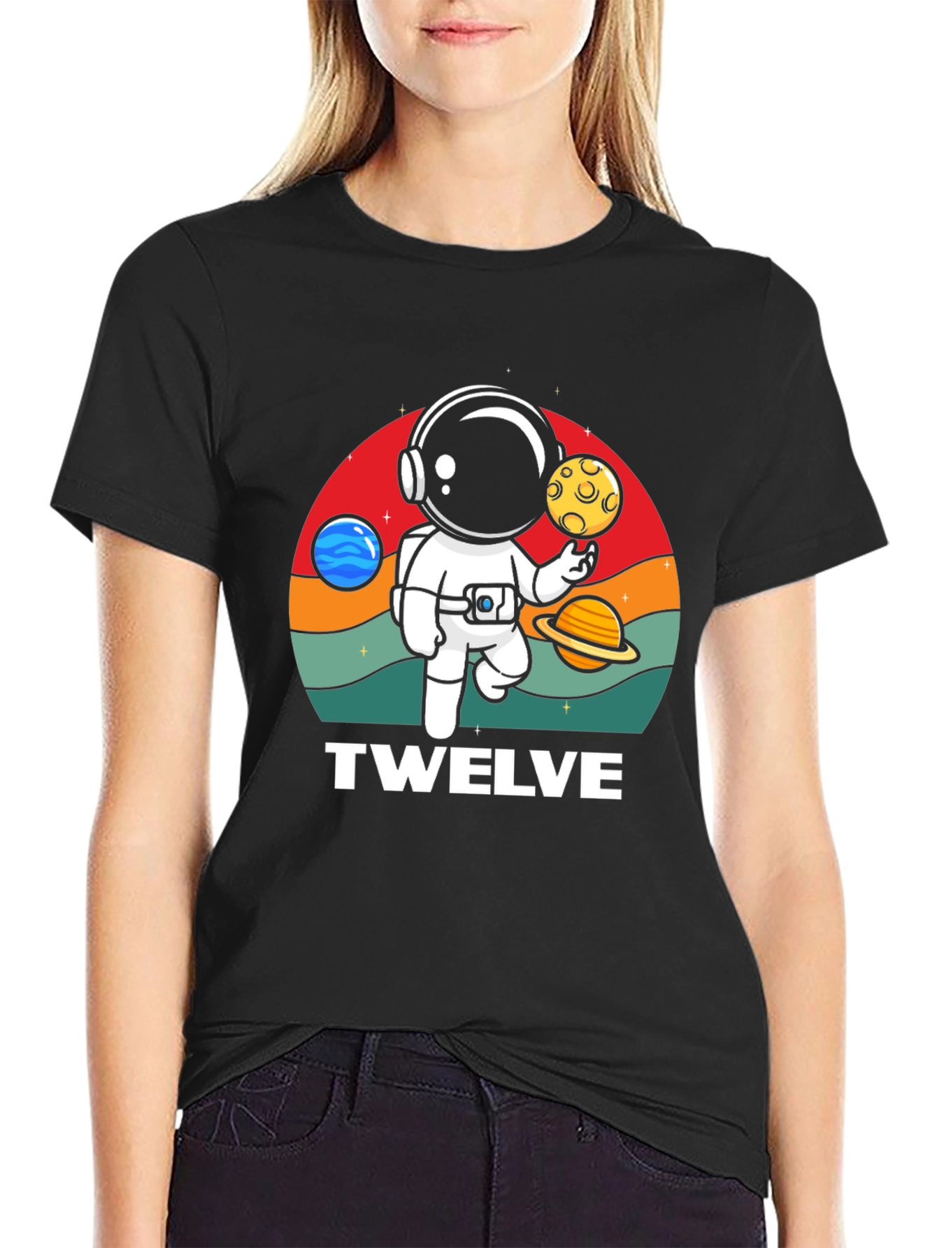 Black Astronaut Twelve Birthday Graphic Tee view 2