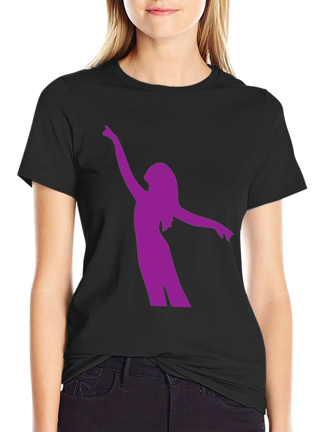 Black Silhouette Dancer Graphic Tee - Black view 2