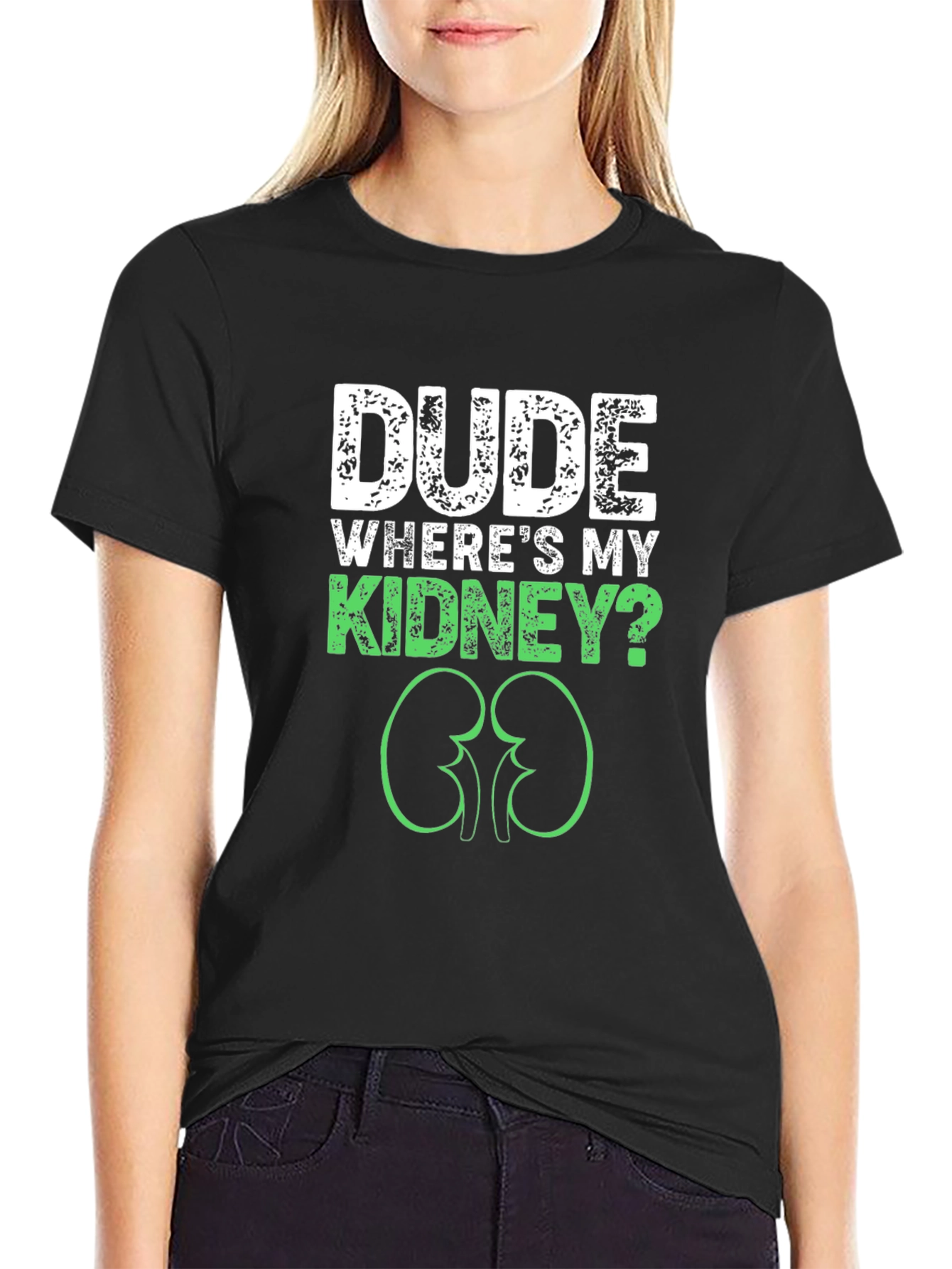 Black Dude Where's My Kidney? Graphic Tee view 2