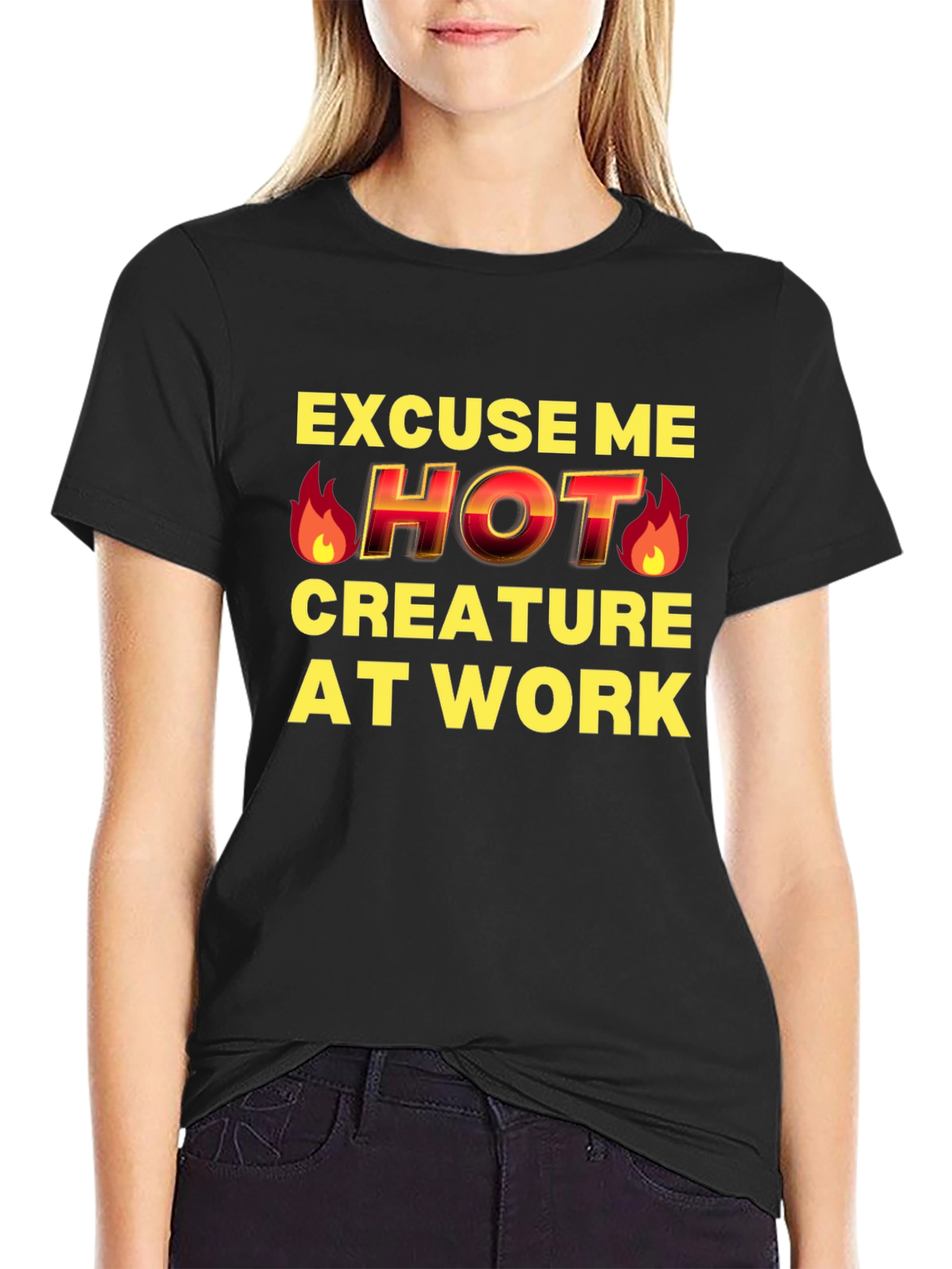 Black Hot Creature at Work Graphic Tee view 2