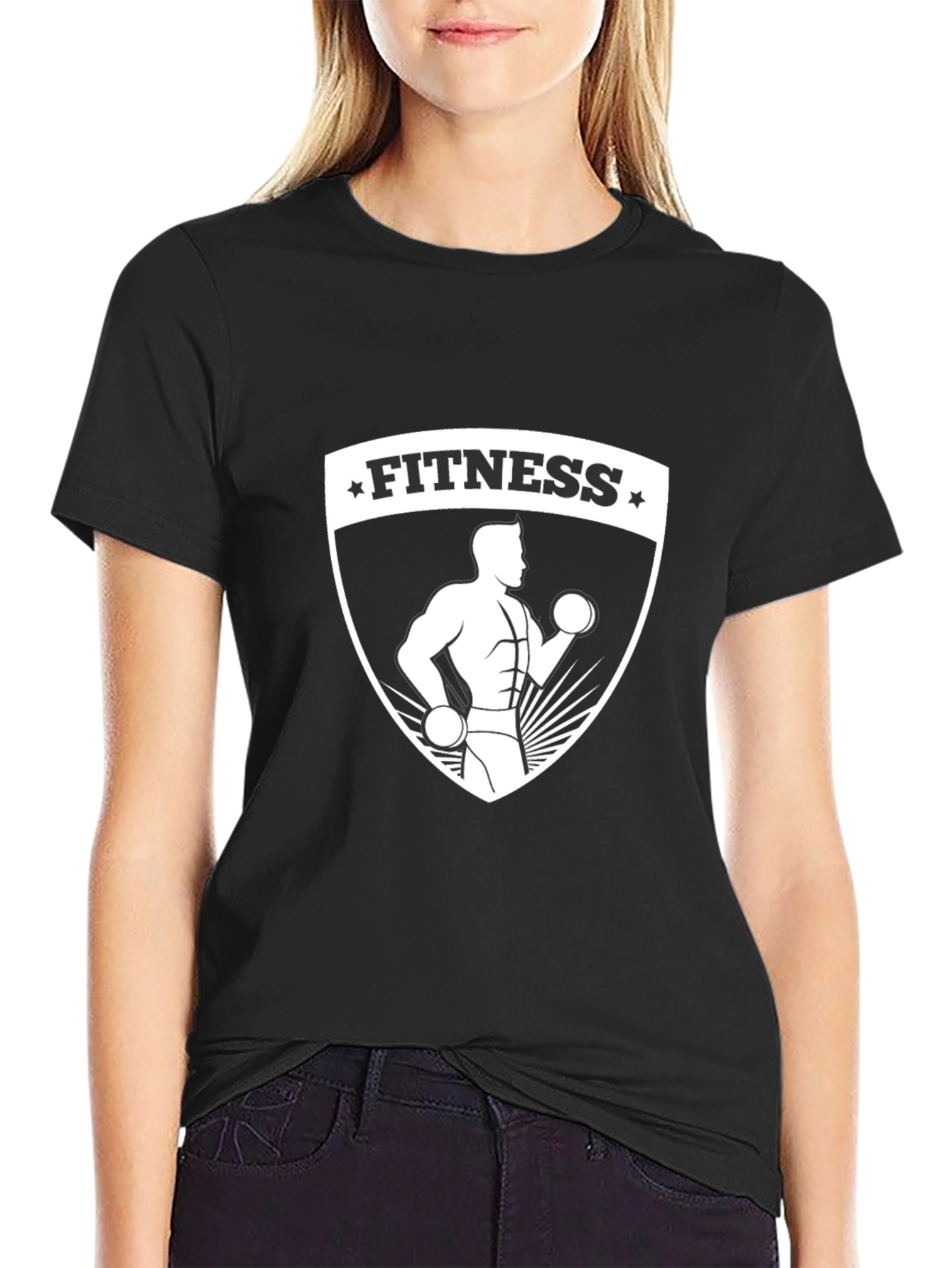 Black Fitness Graphic Black T-Shirt for Men view 2