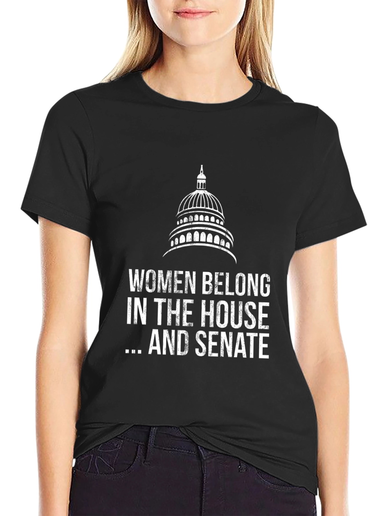 Black Women Belong In the House and Senate T-Shirt view 2