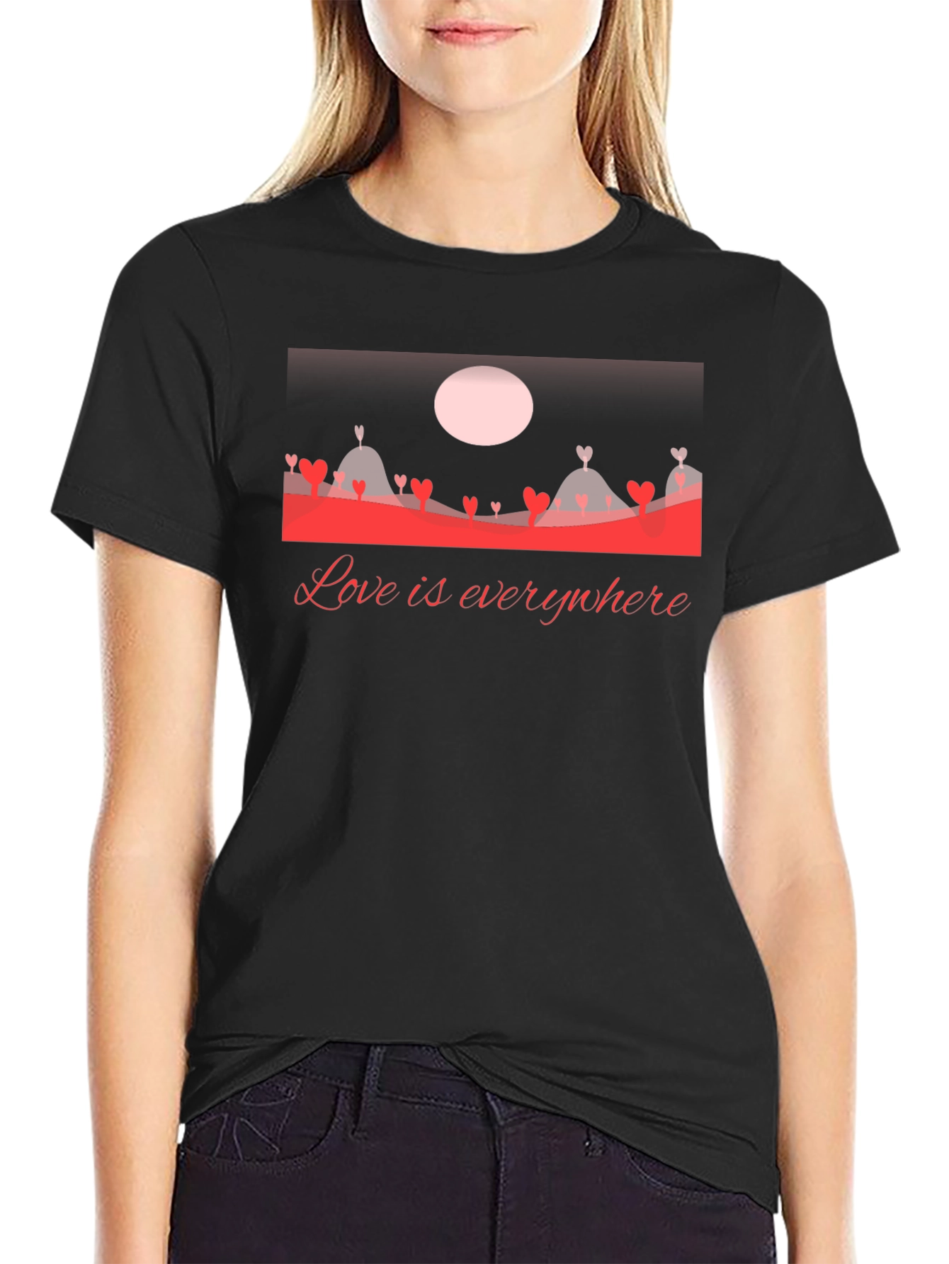Black Love Everywhere Graphic T-Shirt - Black view 2