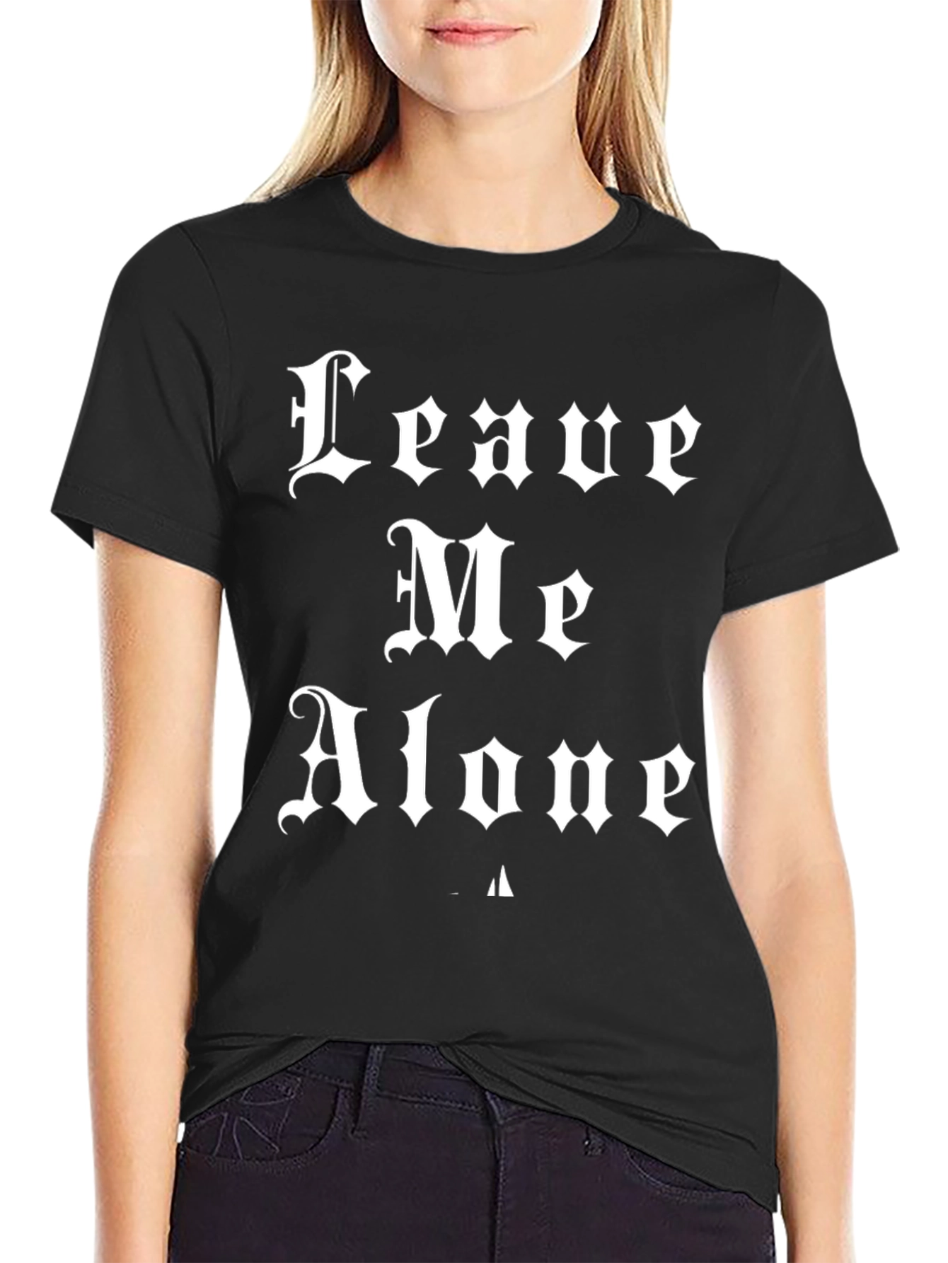 Black Leave Me Alone T-Shirt - Gothic Style view 2