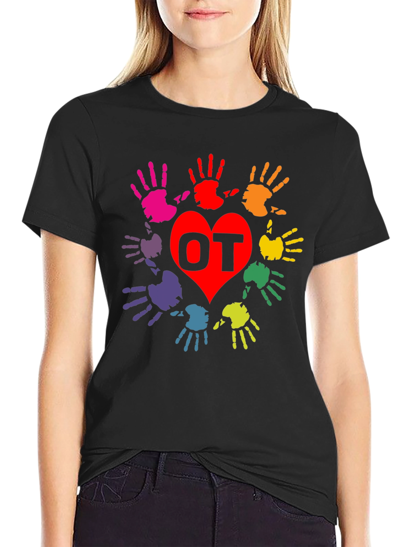 OT Occupational Therapy Hands Heart T-Shirt - 2