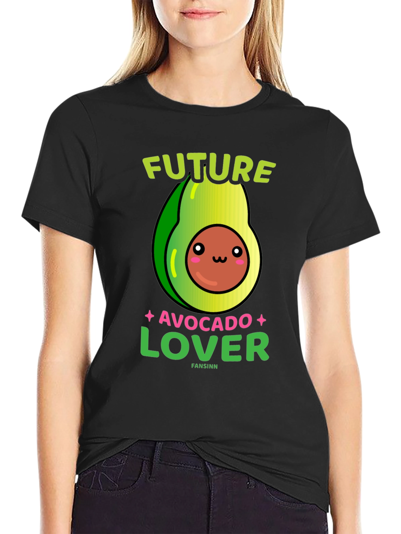 Black Future Avocado Lover T-Shirt view 2