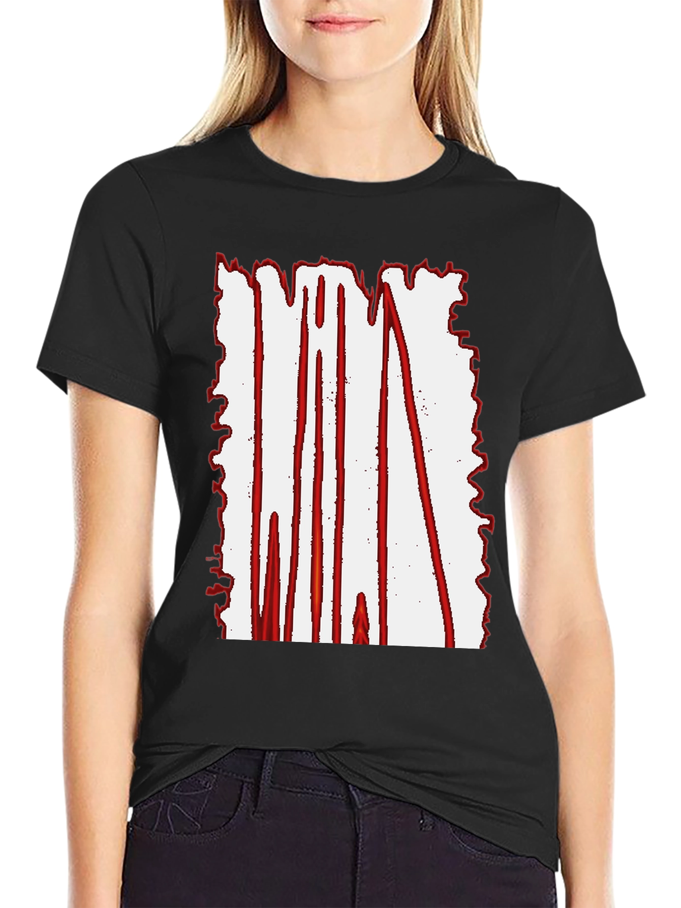 Black Graphic Print T-Shirt - Modern Streetwear Tee view 2