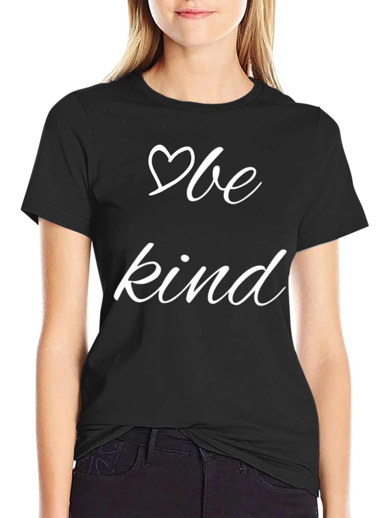 Black Be Kind Black T-Shirt - Positive Message Tee view 2