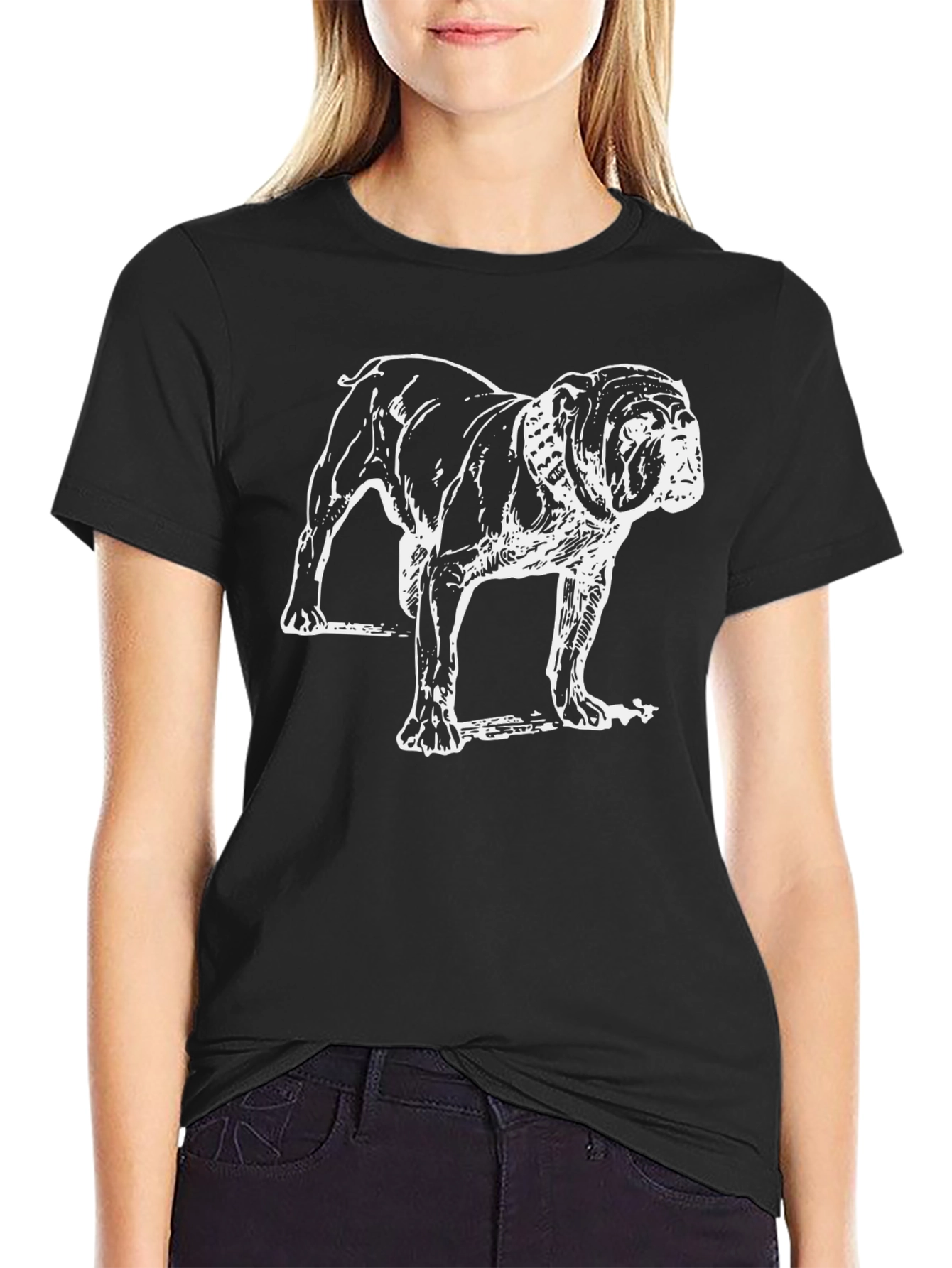 Black Bulldog Graphic Tee - Men's Black T-Shirt view 2