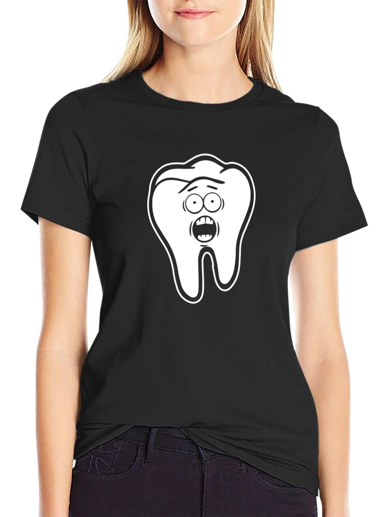 Black Funny Tooth Graphic T-Shirt - Black view 2