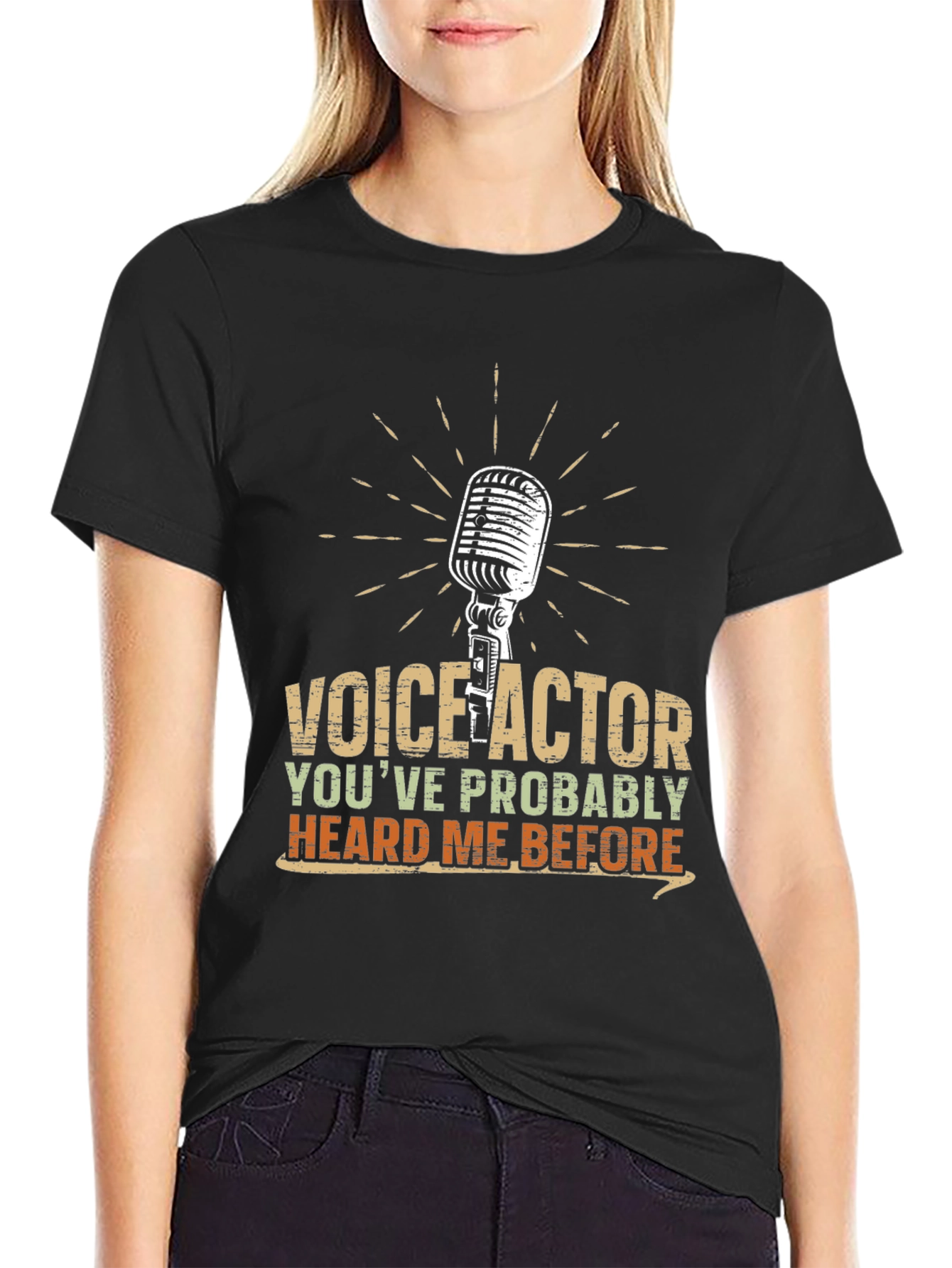 Black Voice Actor T-Shirt - Heard Me Before Funny Tee view 2