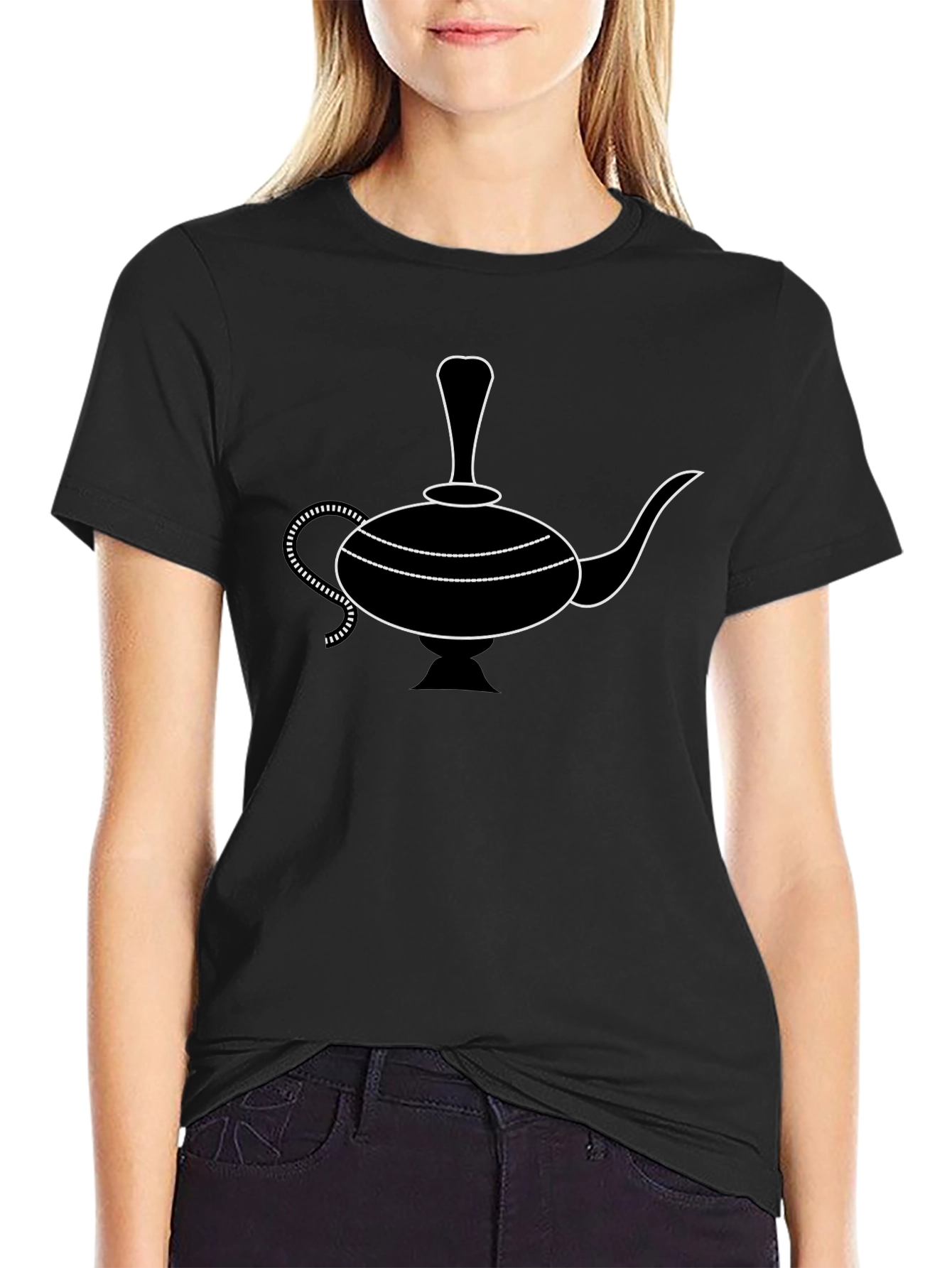 Black Genie Lamp Graphic T-Shirt view 2
