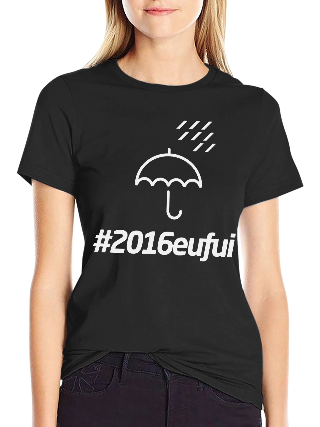 Black Umbrella 2016eufui Graphic Tee - Mens Black T-Shirt view 2