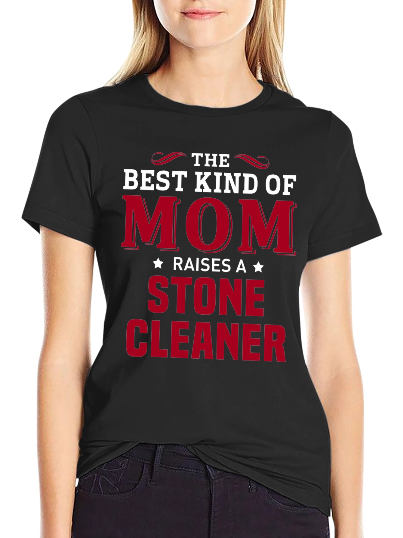 Black Best Kind of Mom Stone Cleaner T-Shirt view 2