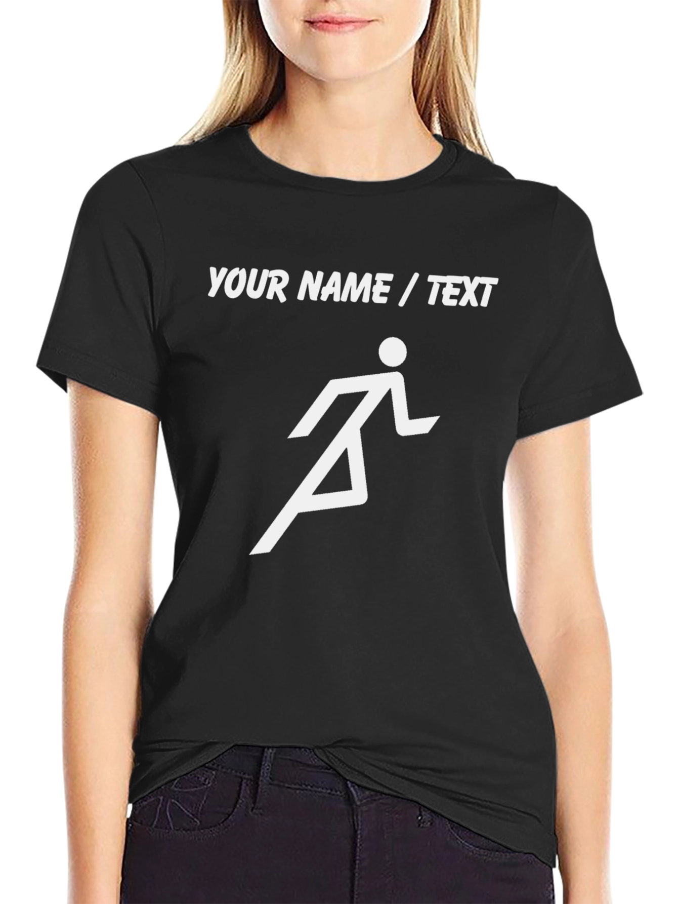 Personalized Running Man Graphic Tee - Black - 2