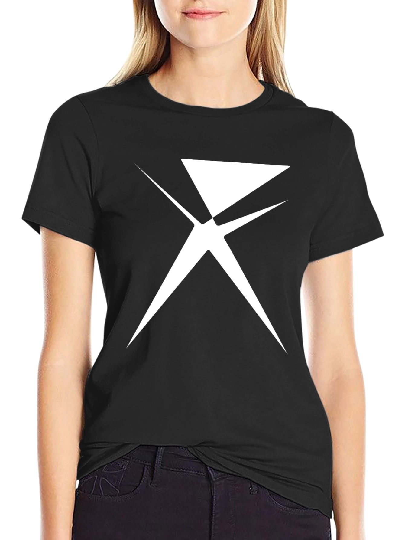 Black Abstract Graphic Black T-Shirt view 2
