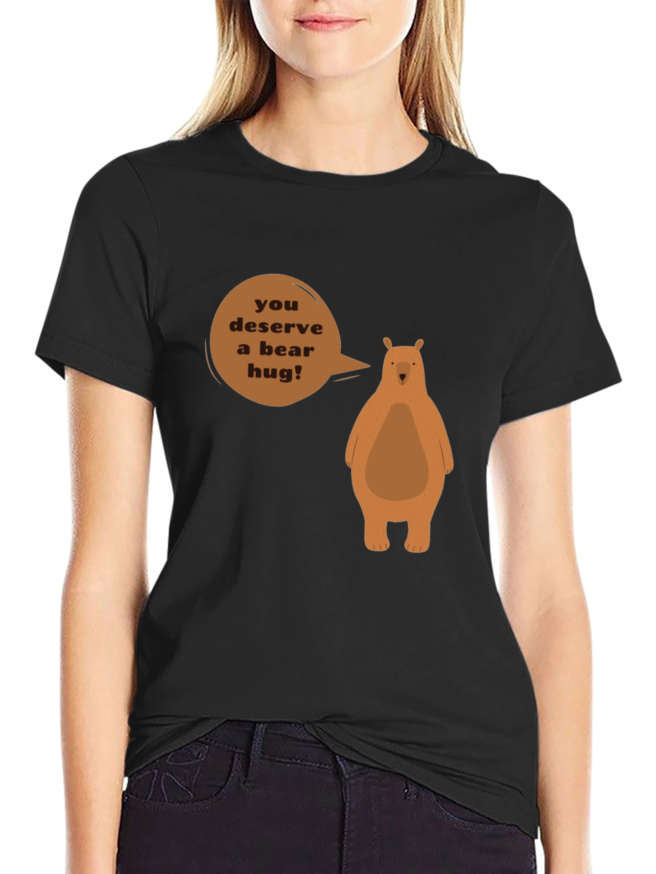 Black Bear Hug Graphic T-Shirt - You Deserve a Bear Hug! view 2