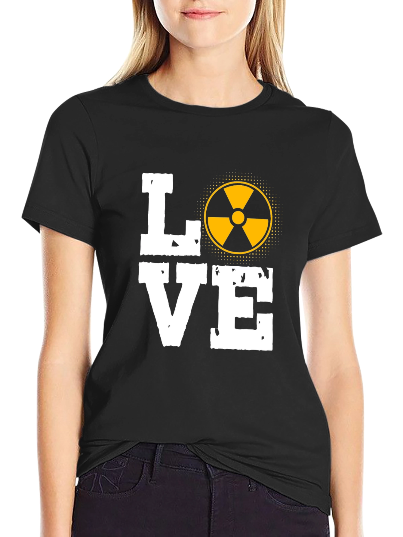 Black LOVE Rad Tech T-Shirt - Radiological Science Tee view 2