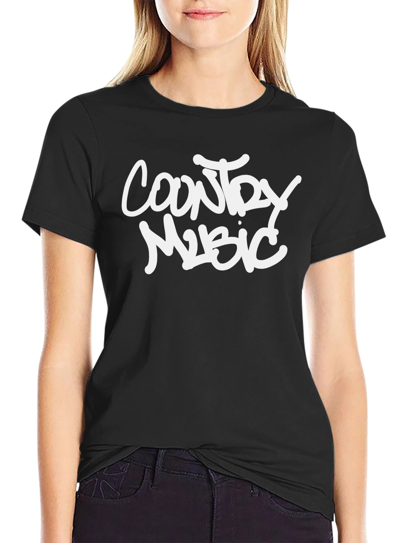 Black Country Music Black Graphic T-Shirt view 2