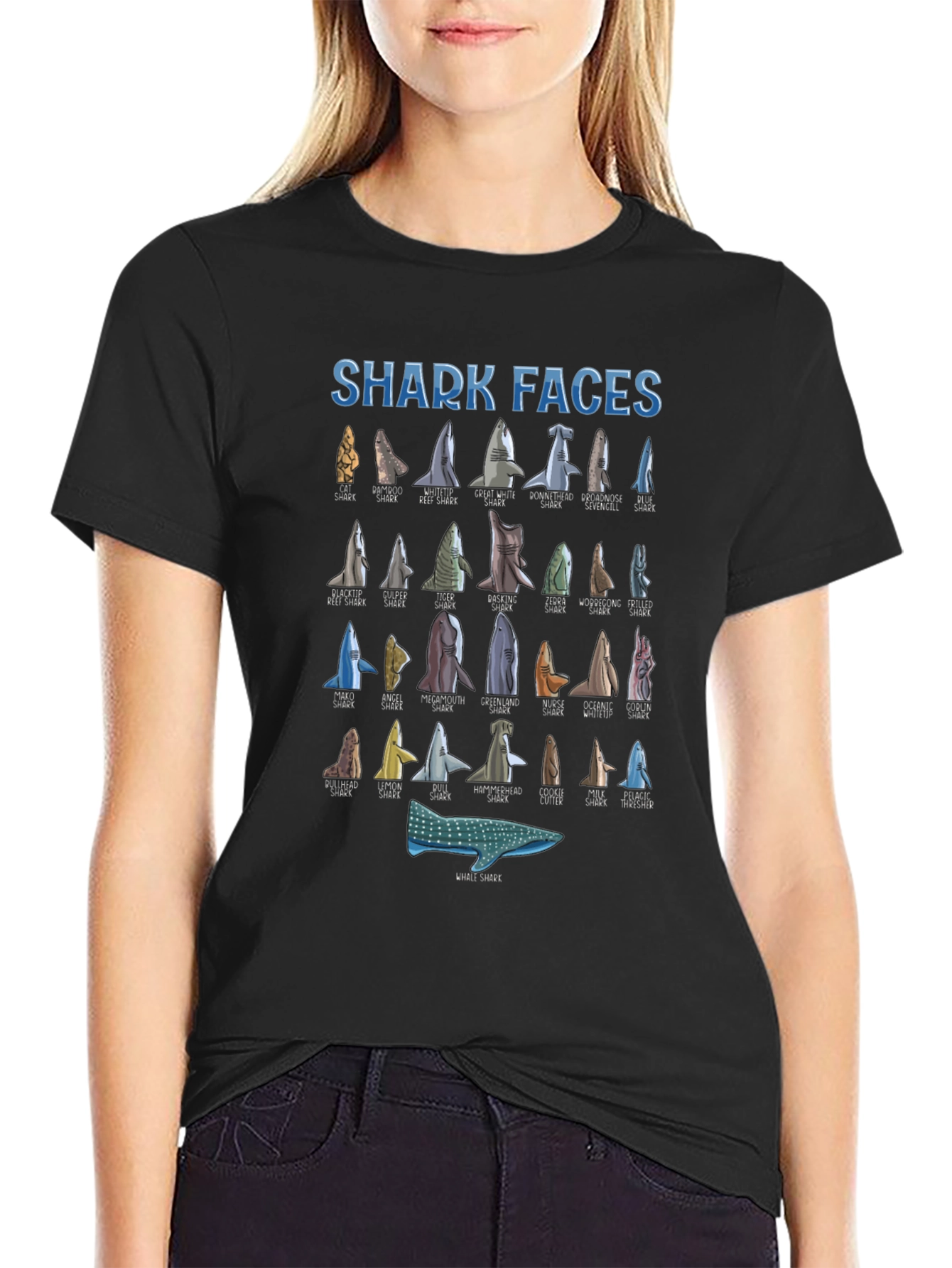 Black Shark Faces T-Shirt view 2