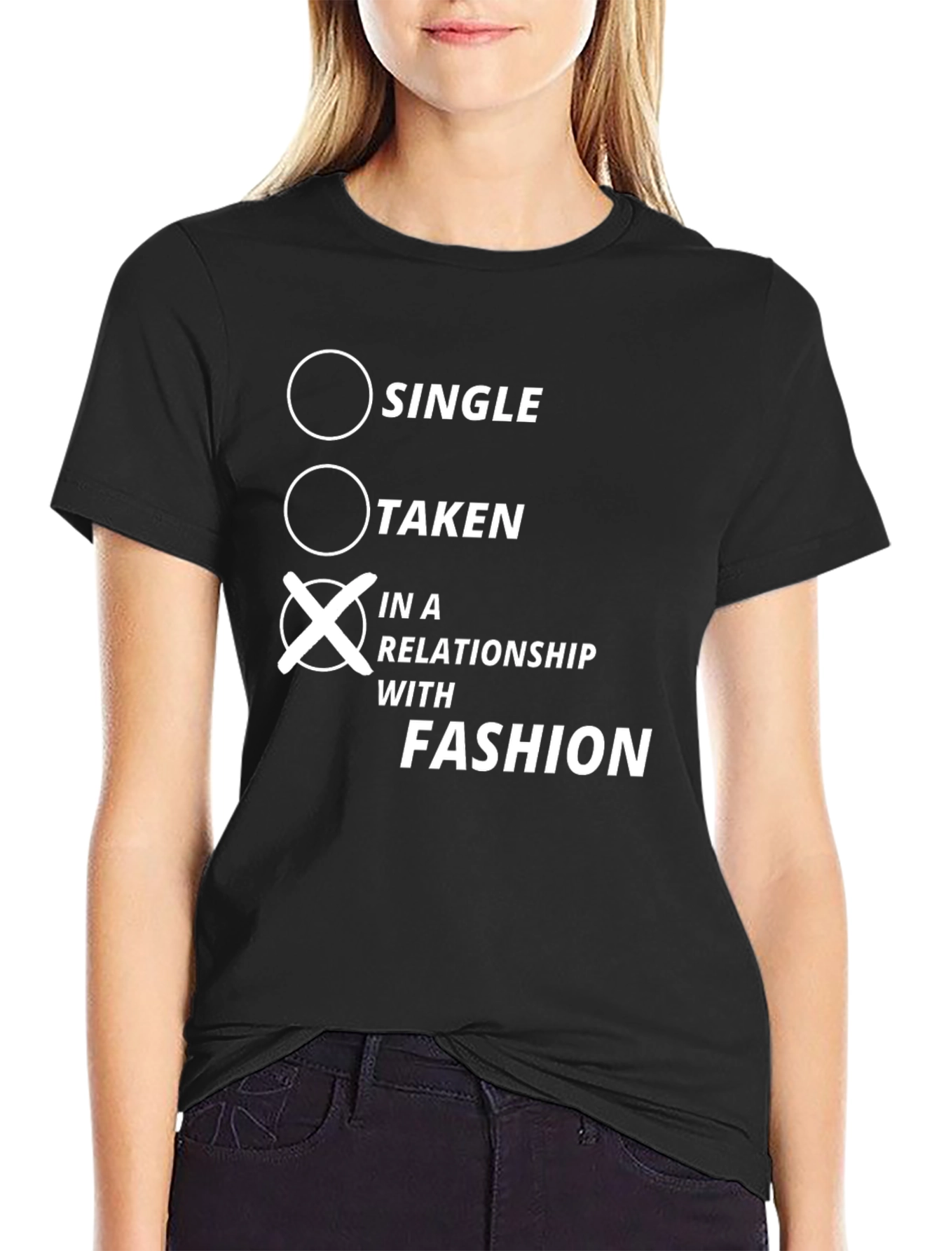 Black Fashion Relationship T-Shirt view 2