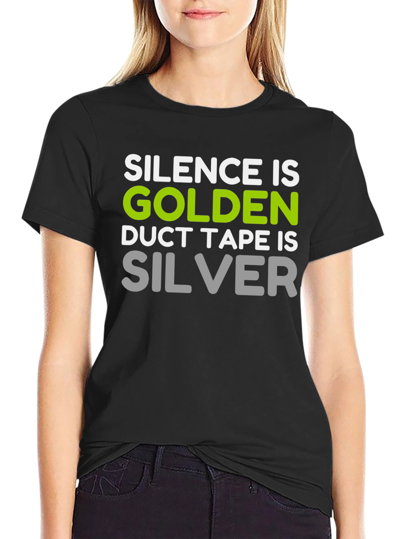 Black Silence is Golden Funny T-Shirt view 2