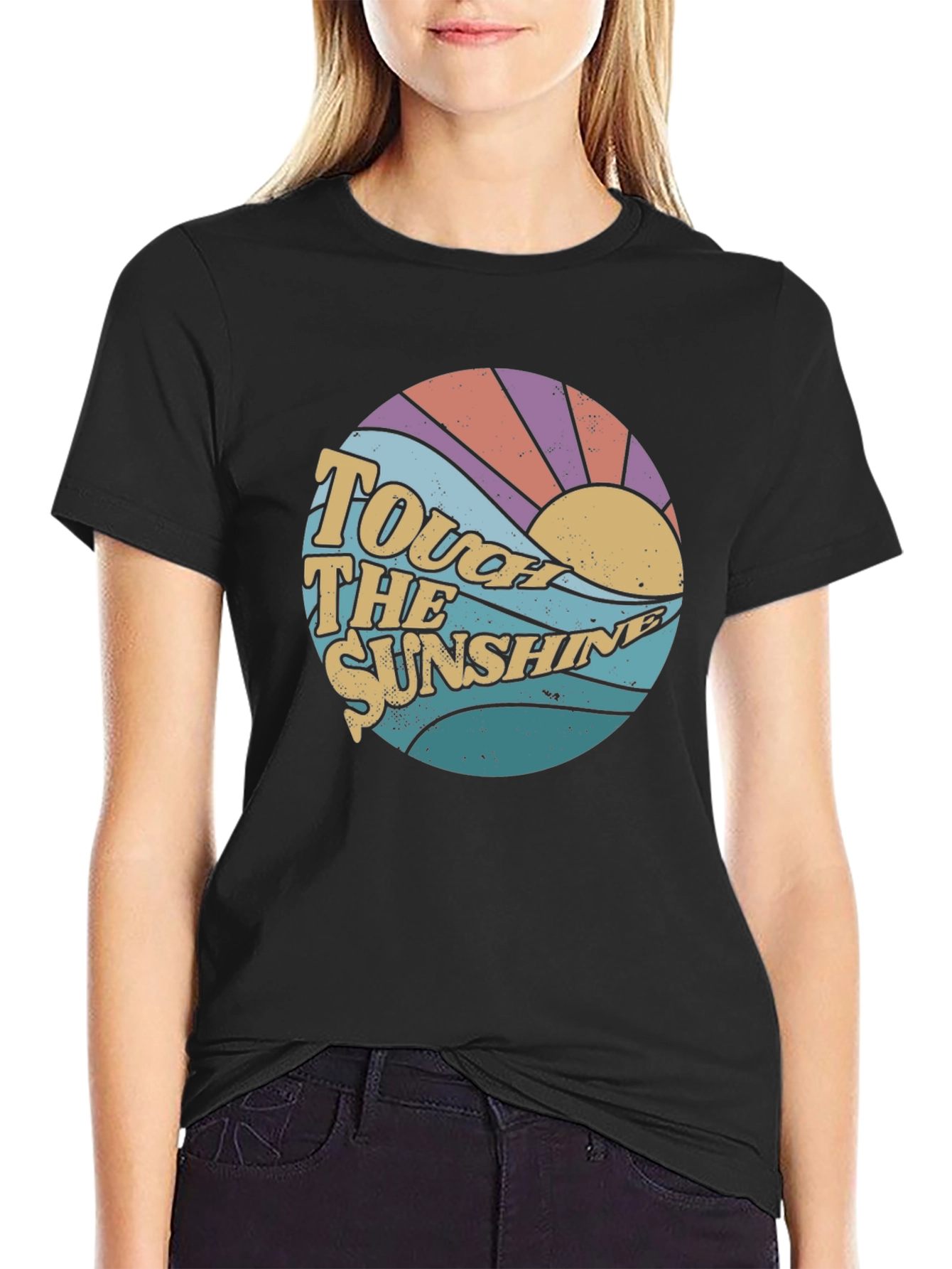 Black Touch The Sunshine Retro Graphic Tee view 2