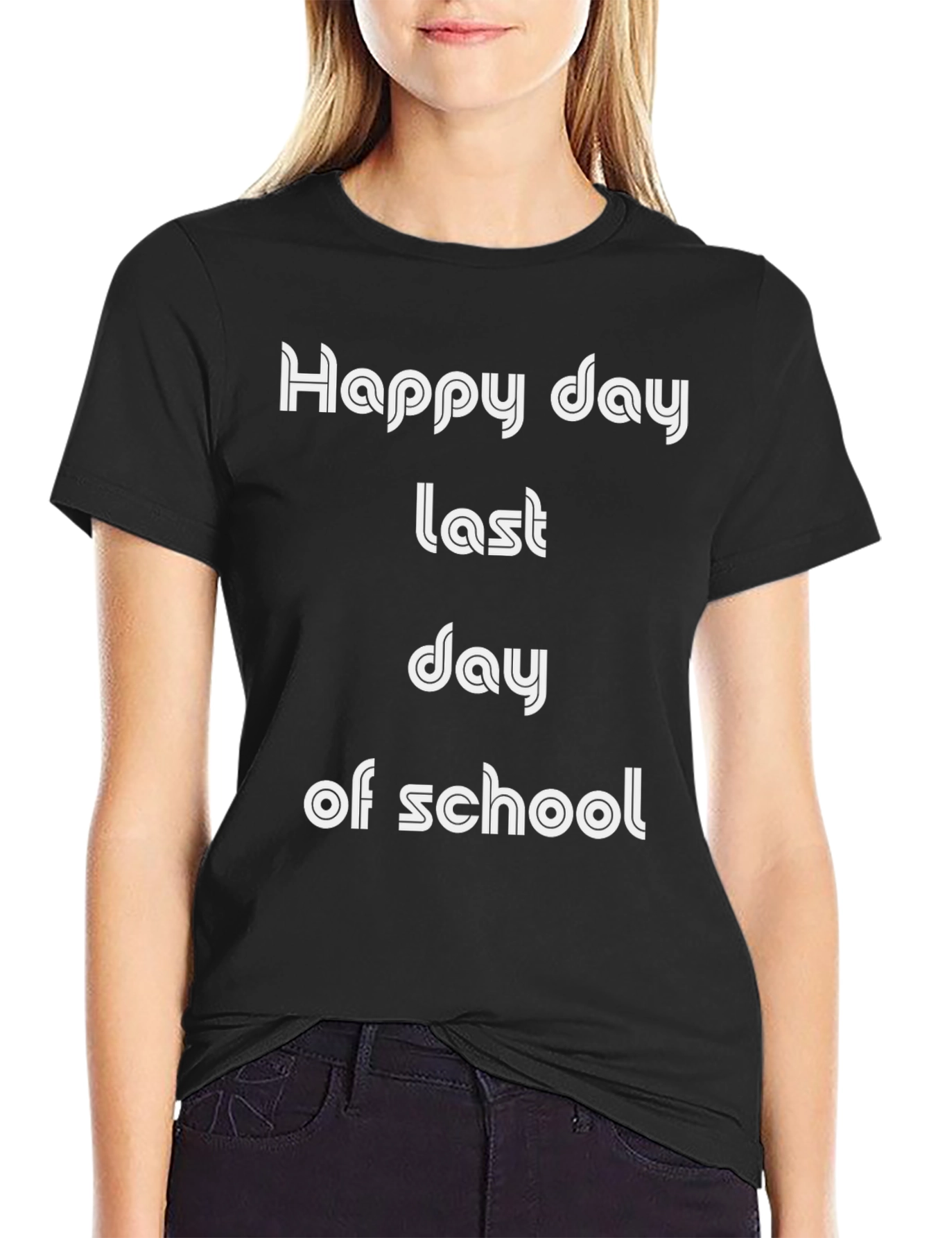 Black Happy Last Day of School T-Shirt view 2