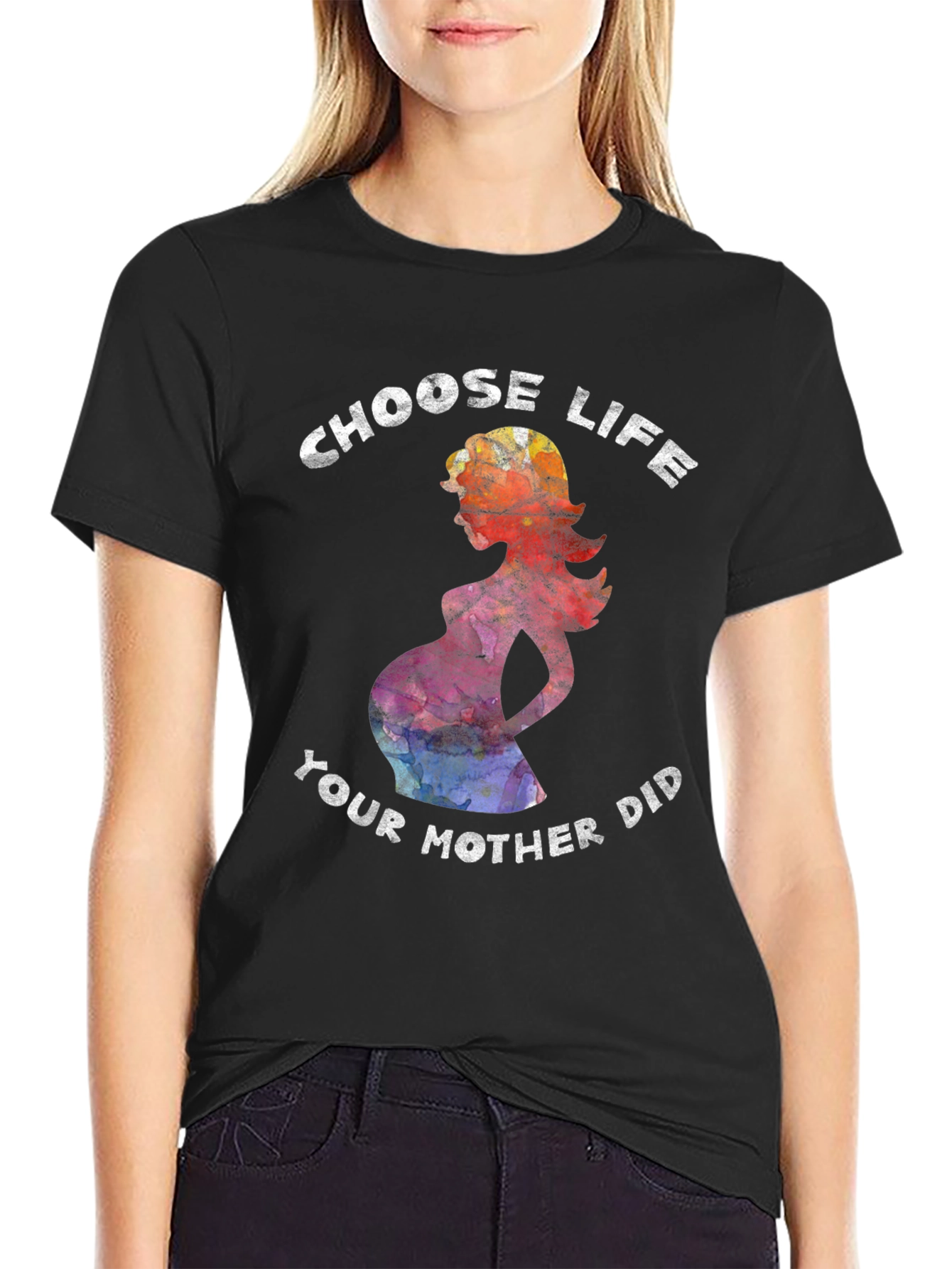 Black Choose Life Graphic Tee view 2