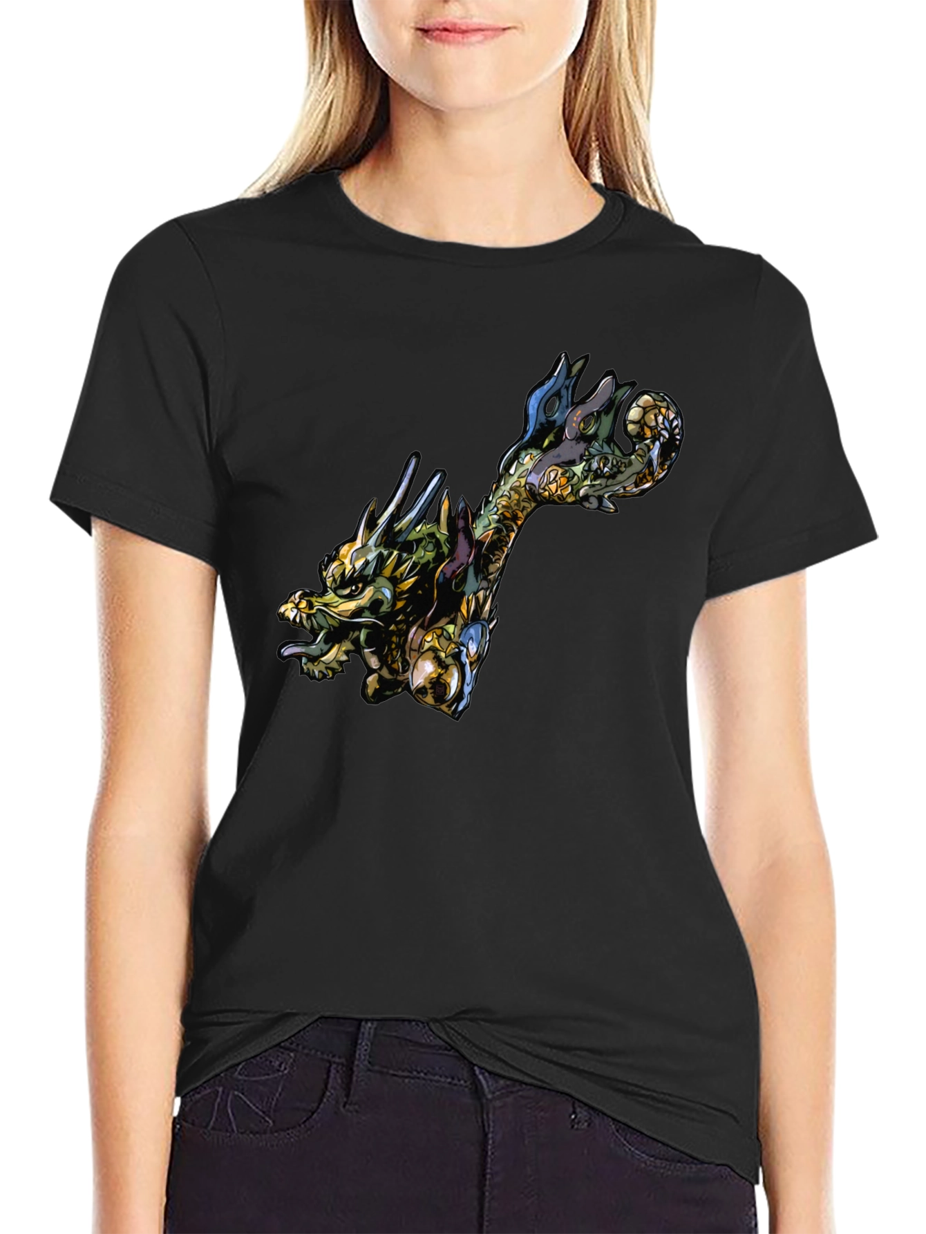 Black Dragon Graphic Black Tee - Unique Style view 2
