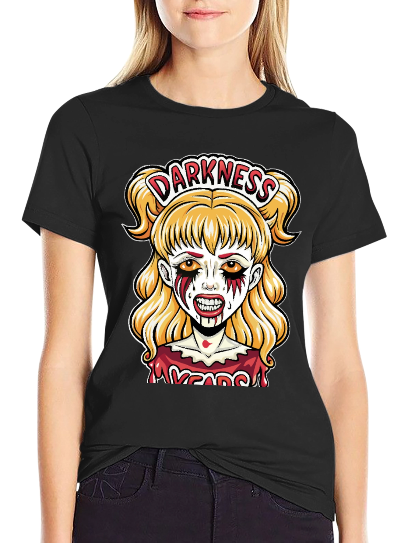 Black Darkness Zombie Girl Graphic Tee view 2