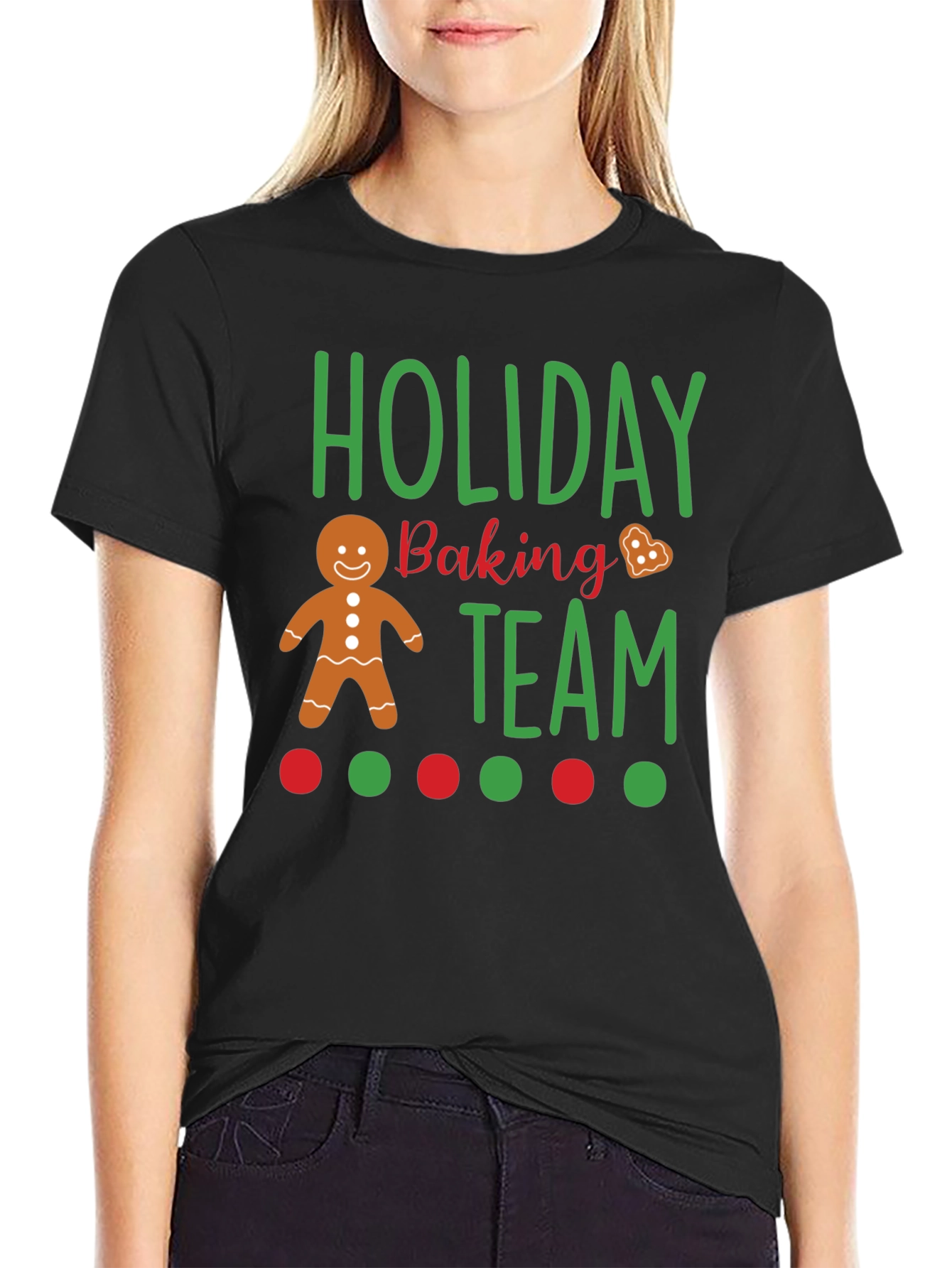 Black Holiday Baking Team T-Shirt view 2