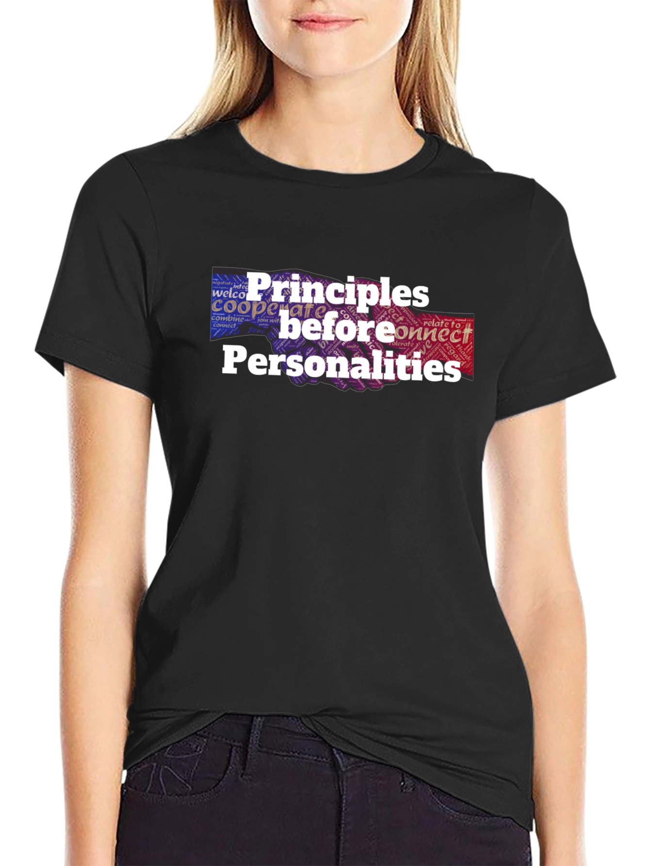 Black Principles Before Personalities Graphic T-Shirt view 2