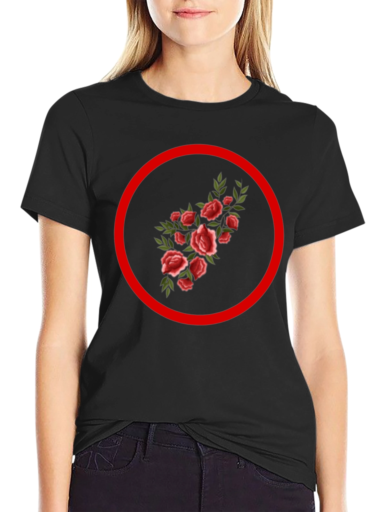 Floral Circle Graphic Tee - Trendy Streetwear - 2