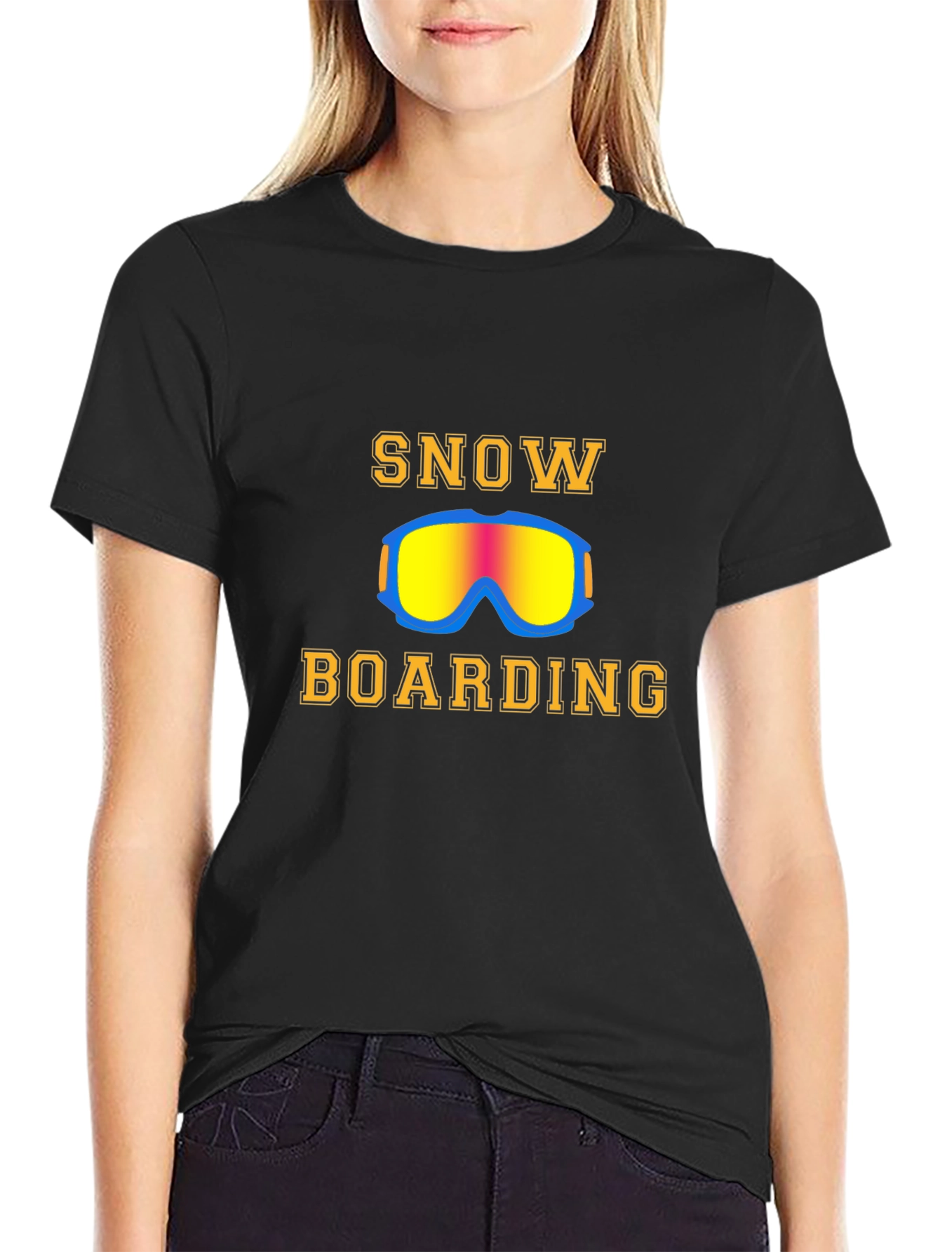 Black Snowboarding T-Shirt view 2