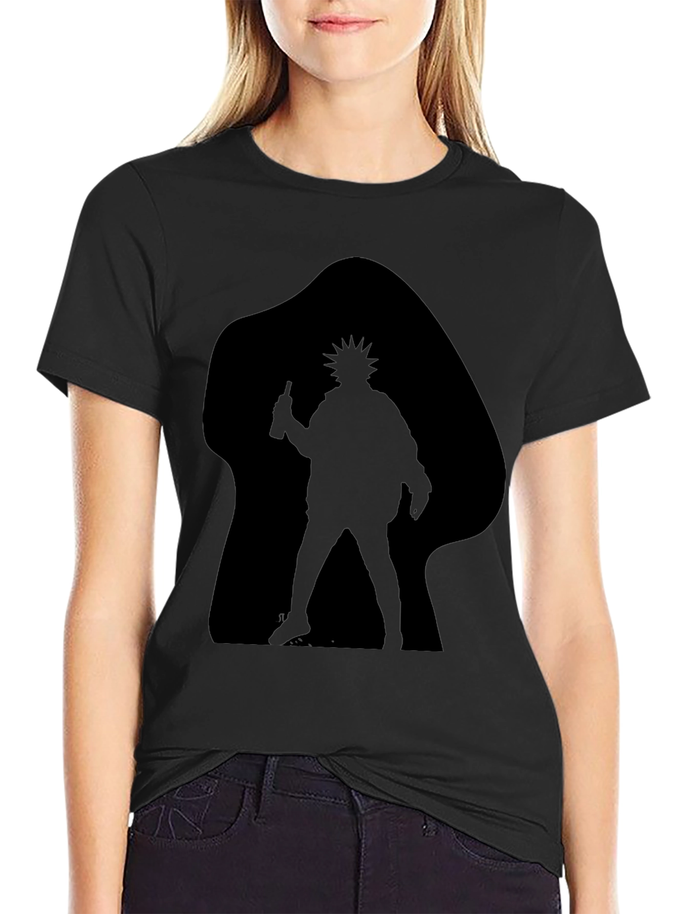 Black Silhouette Rick T-Shirt - Men's Black Graphic Tee view 2
