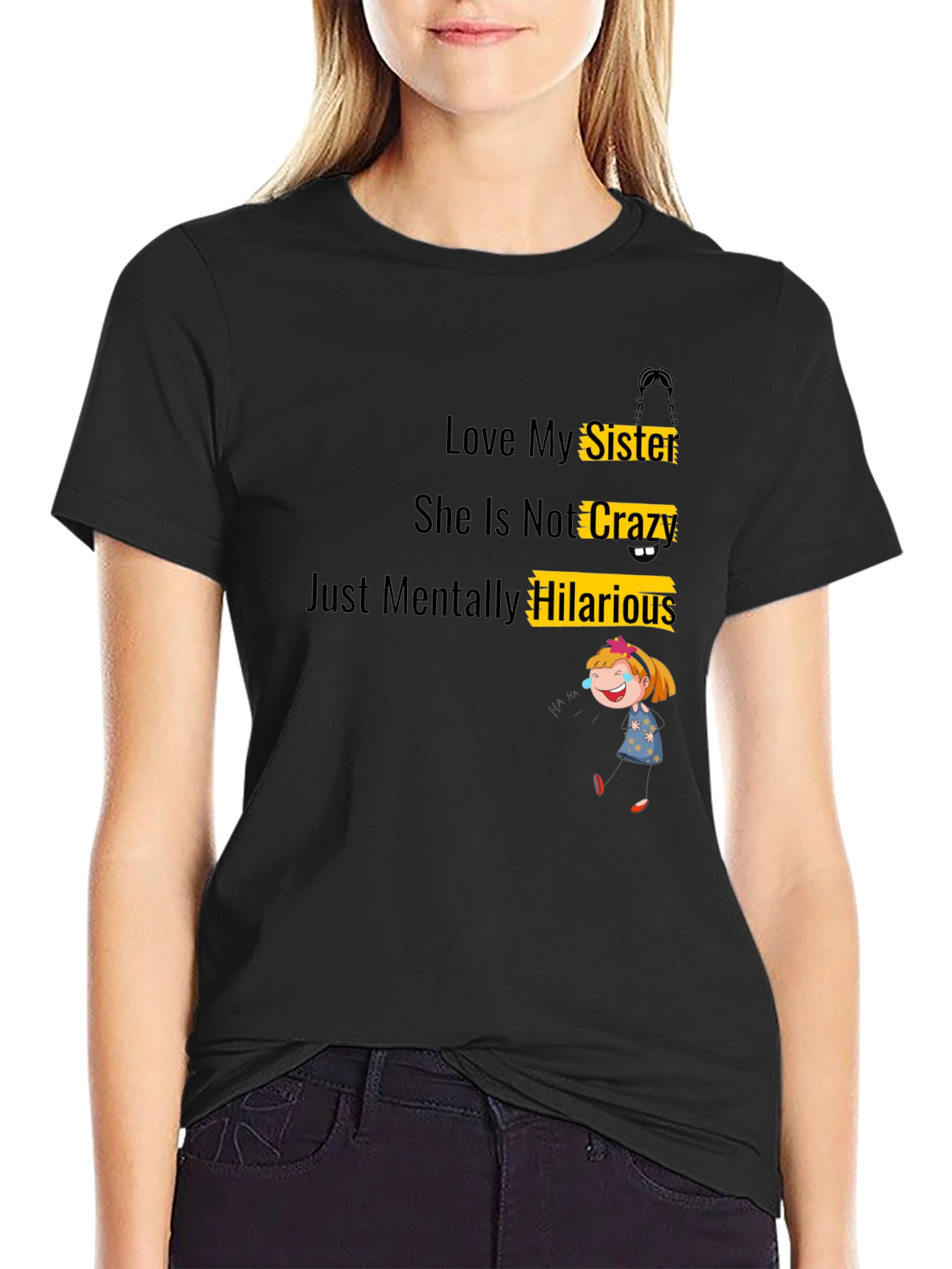 Black Love My Sister Graphic Tee - Funny Family Shirt view 2