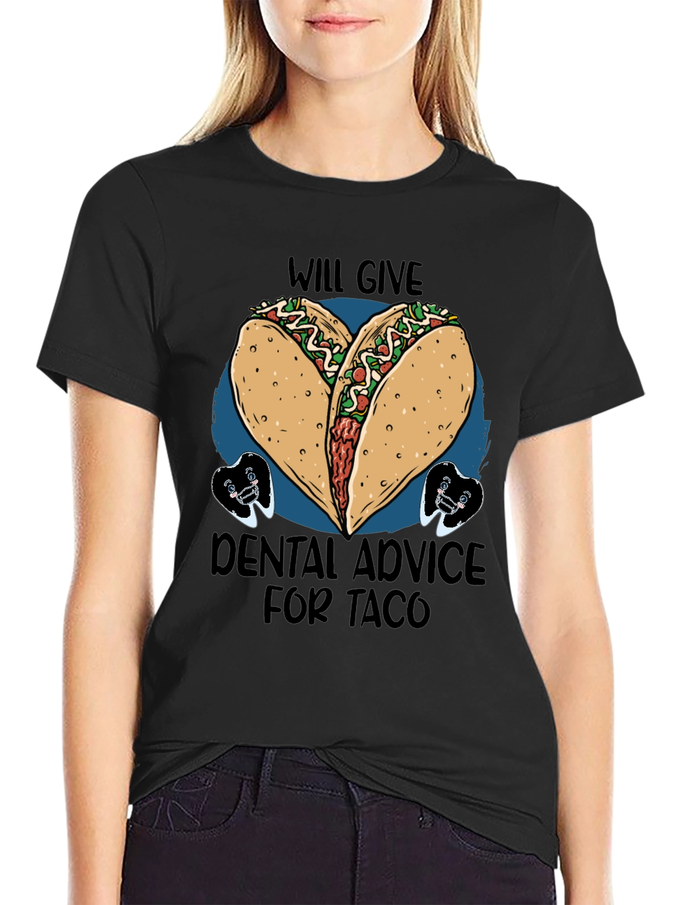 Black Taco Dental Advice Graphic Tee view 2