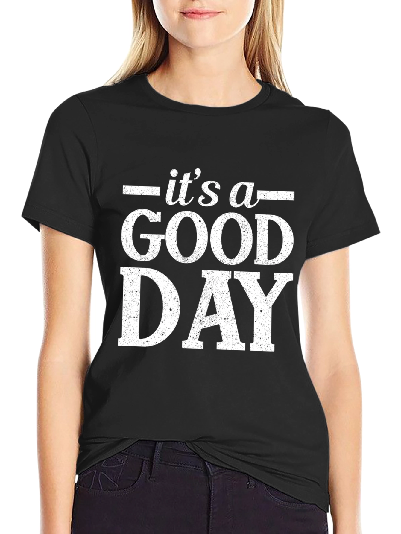 Black It's A Good Day Black Graphic T-Shirt view 2
