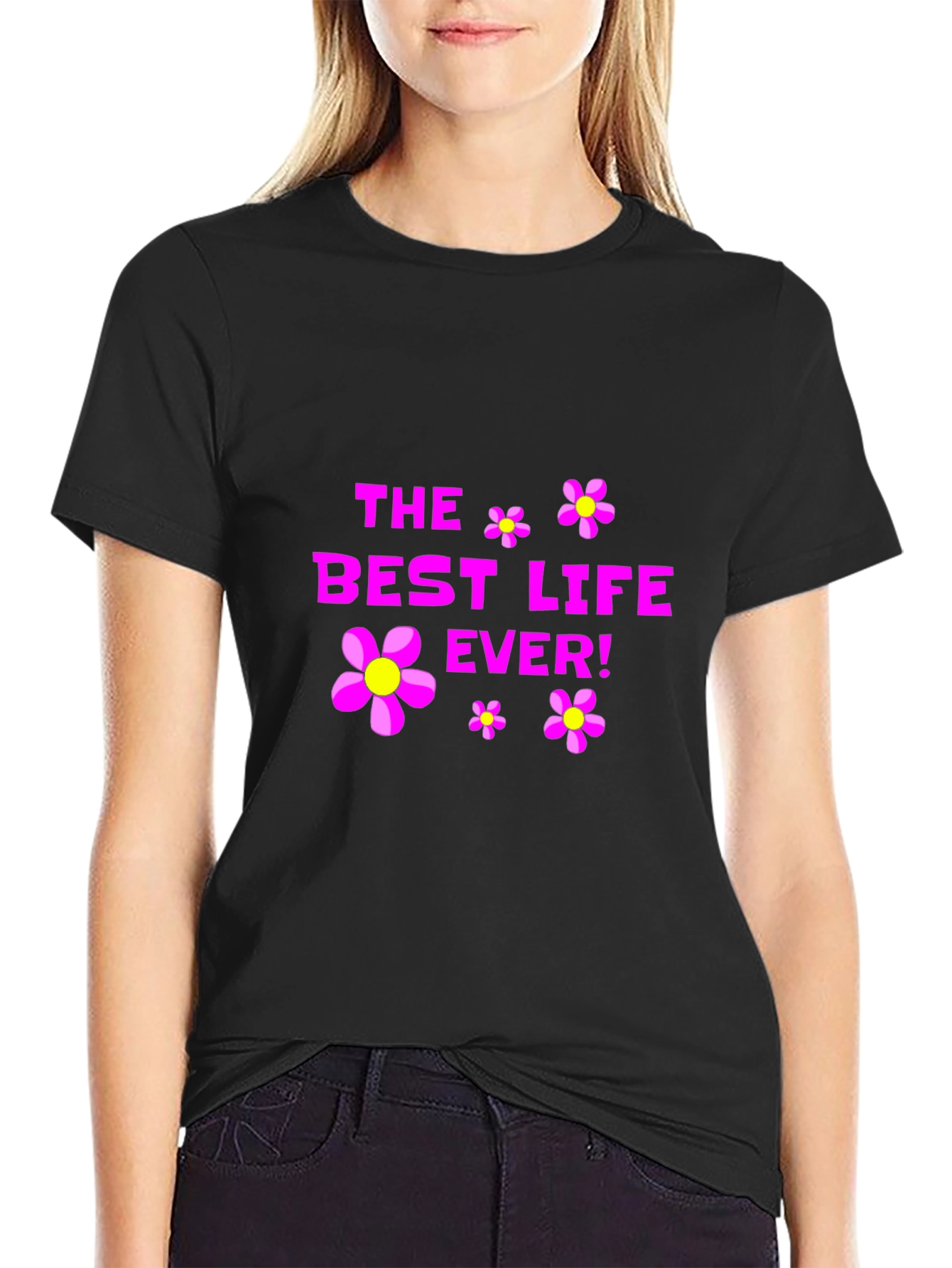 Black The Best Life Ever! Graphic T-Shirt view 2