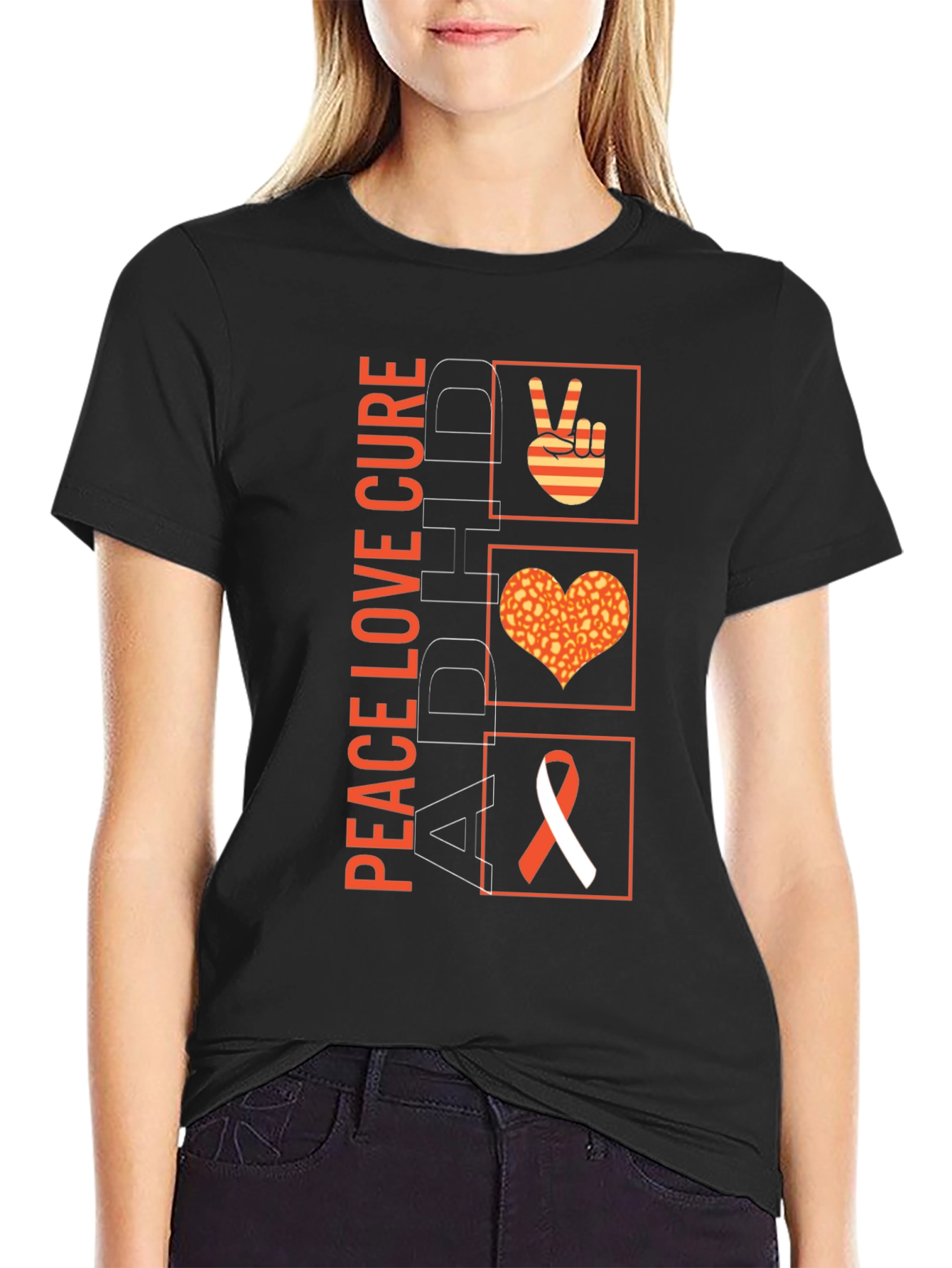 Peace Love Cure ADHD Awareness T-Shirt - 2