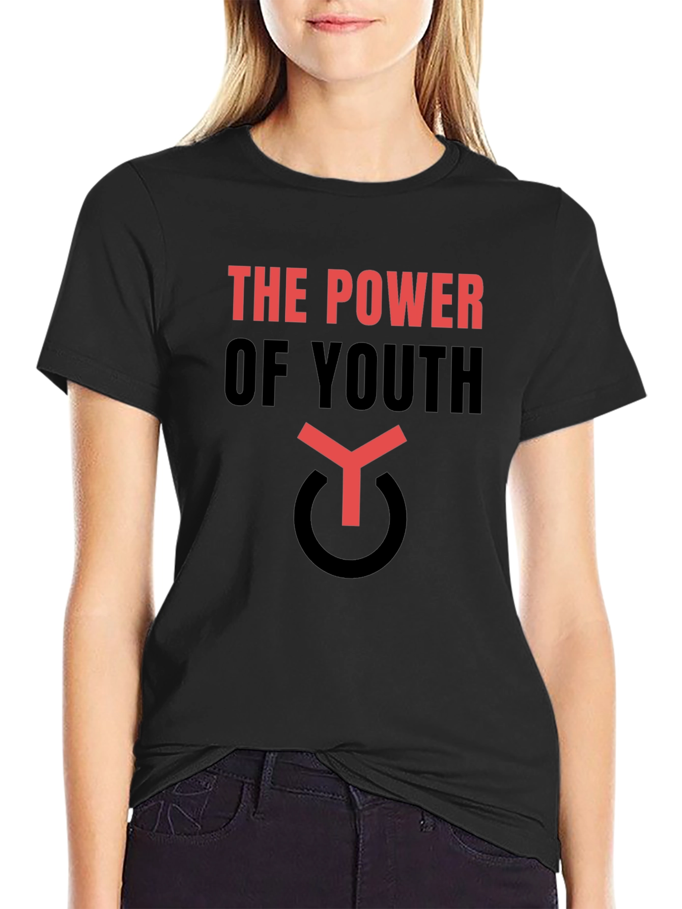 Black The Power Of Youth T-Shirt view 2