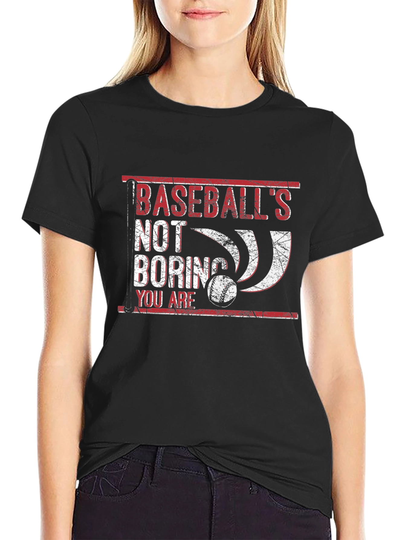 Black Baseball's Not Boring T-Shirt view 2