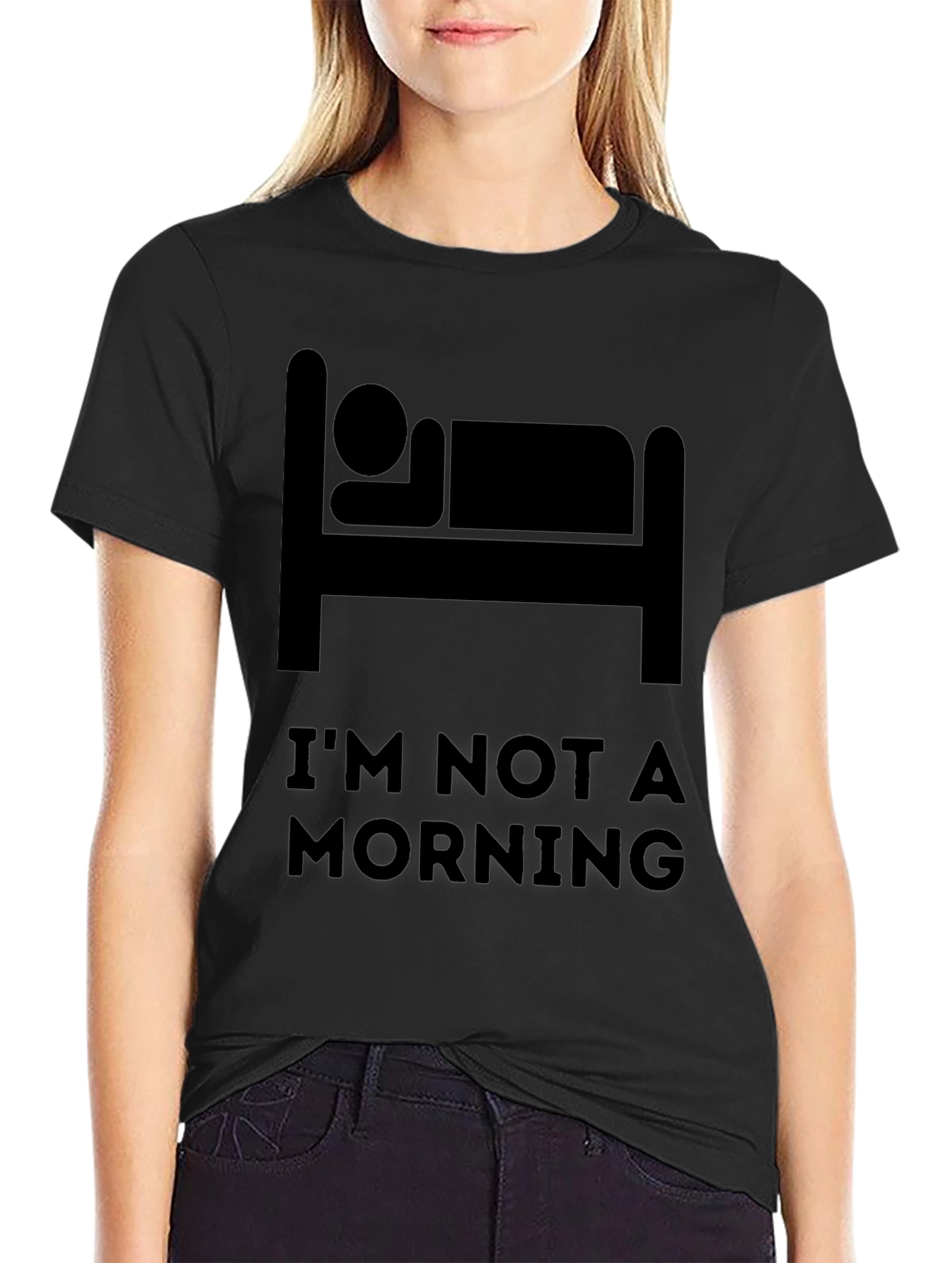 Black I'm Not A Morning Person Graphic Tee view 2